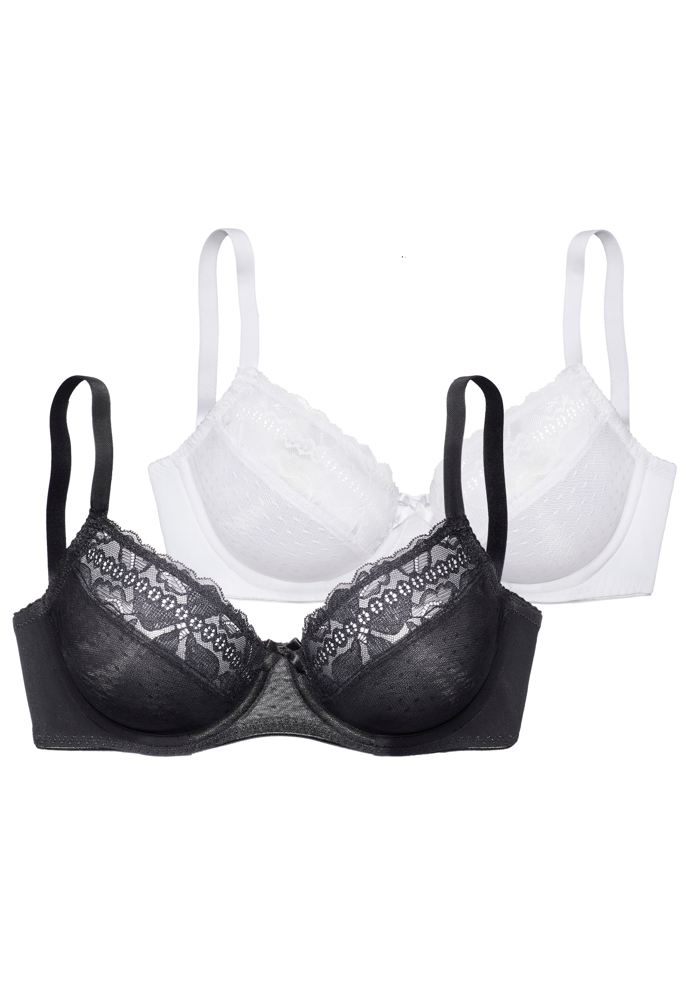 petite fleur Bügel-BH Packung, 2 Bügel, mit Jacquardspitze & Mesh