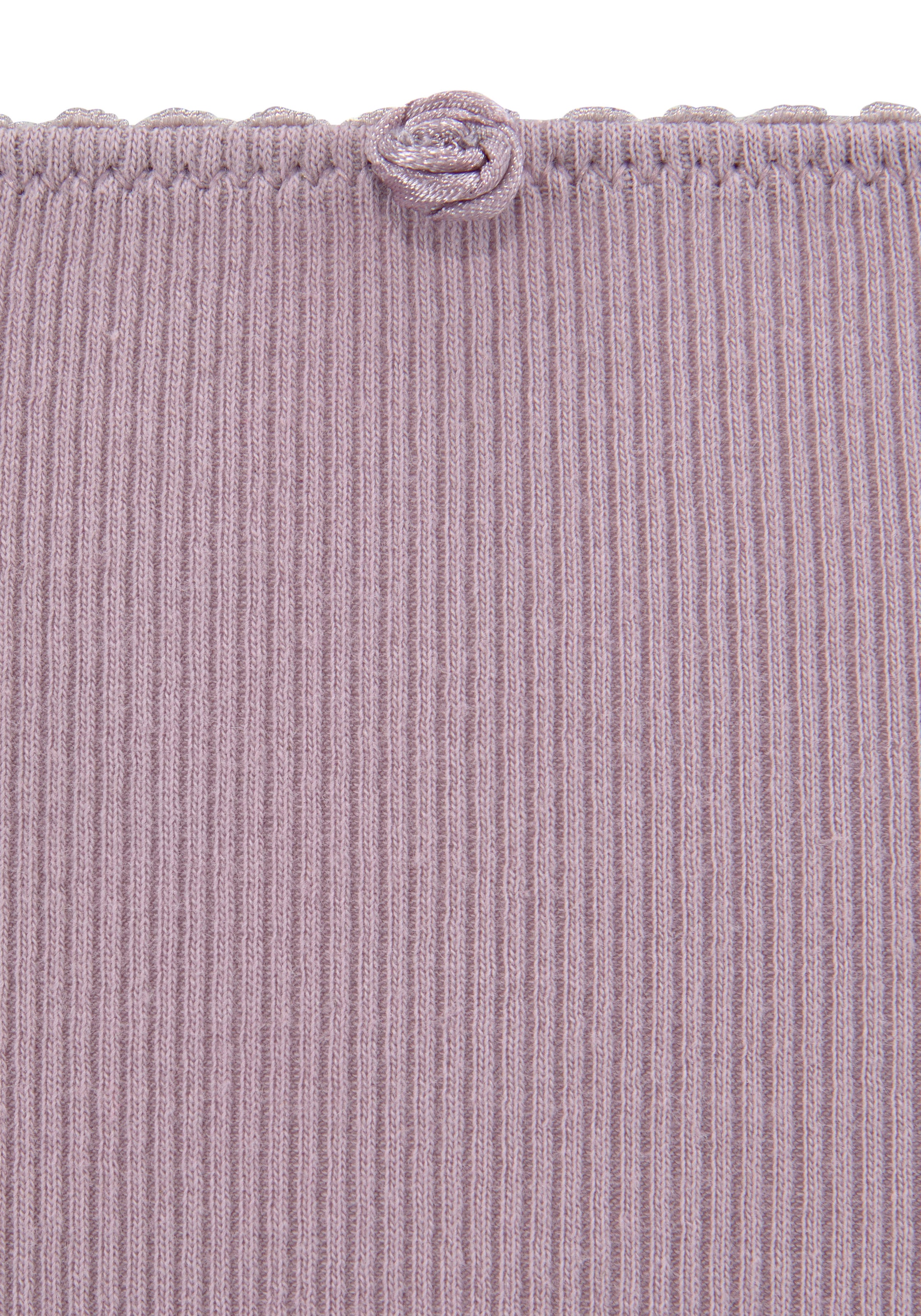 Vivance Taillenslip, (3er-Pack), aus weicher und elastischer Rippware, mit zartem Röschen vorn