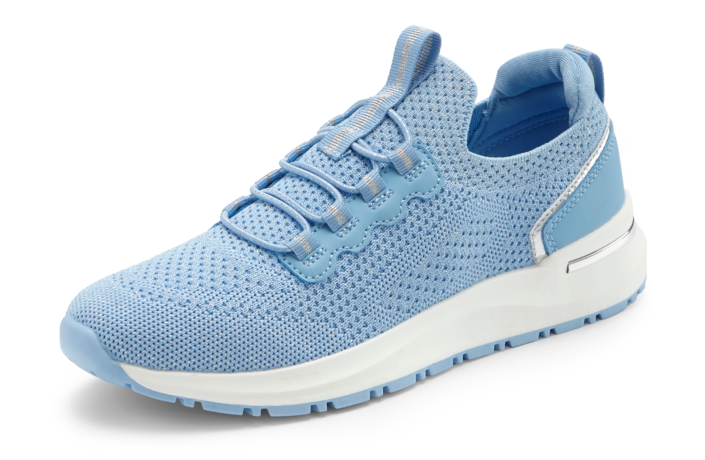 Vivance Sneaker »Freizeitschuh, Halbschuh,«, aus Textil zum Reinschlüpfen mit elastischen Schnürbändern VEGAN