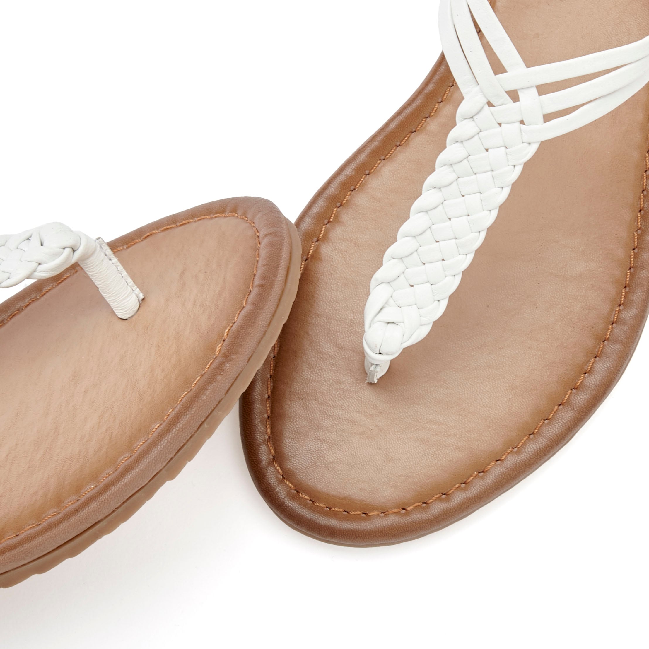 Vivance Zehentrenner, Sandalette, Sommerschuh,Sandale aus Leder mit Flecht-Optik