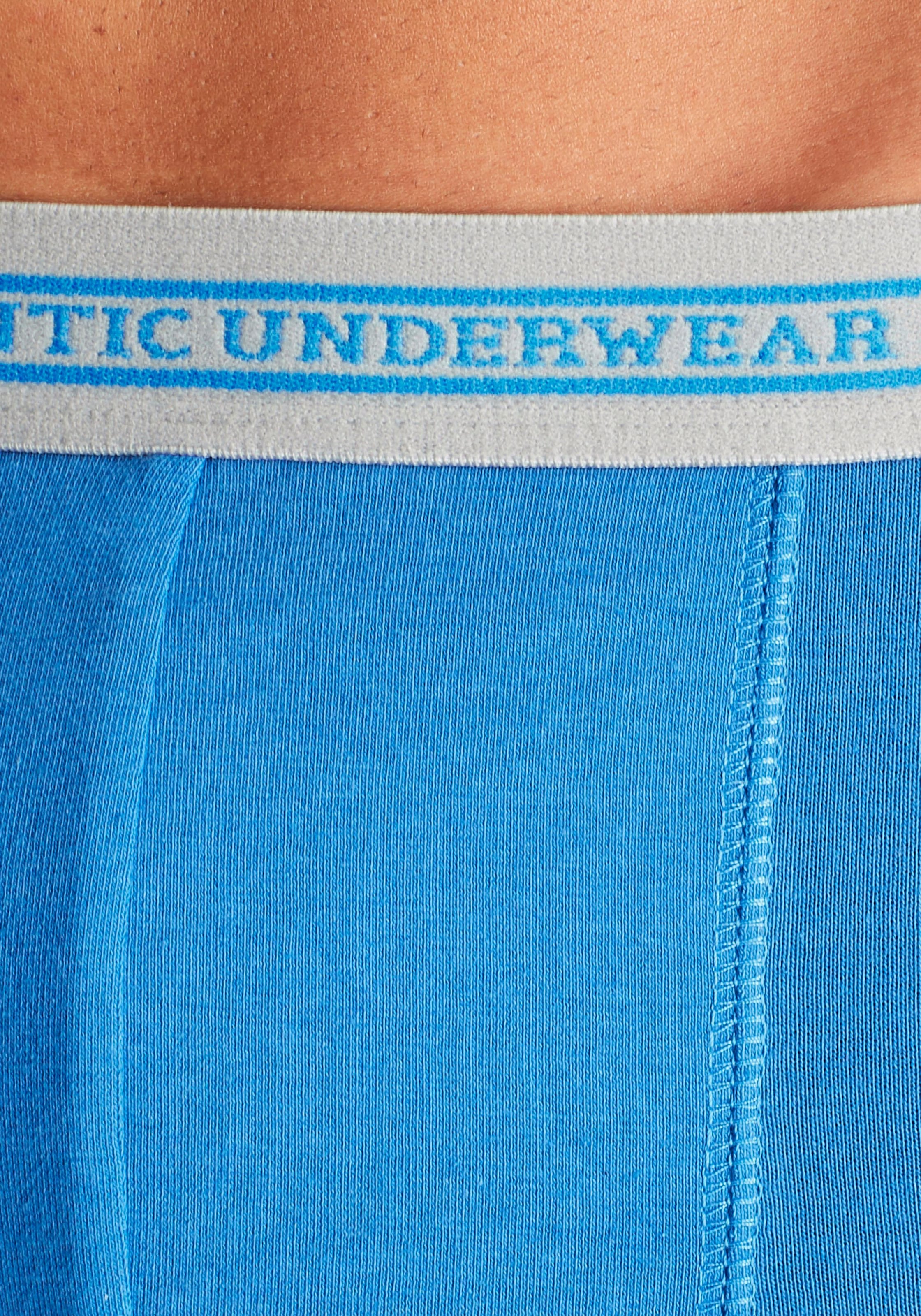 AUTHENTIC UNDERWEAR Boxer »Boxershorts für Herren«, (Packung, 4 St.), schwarzer Webbund mit Logoschriftzug