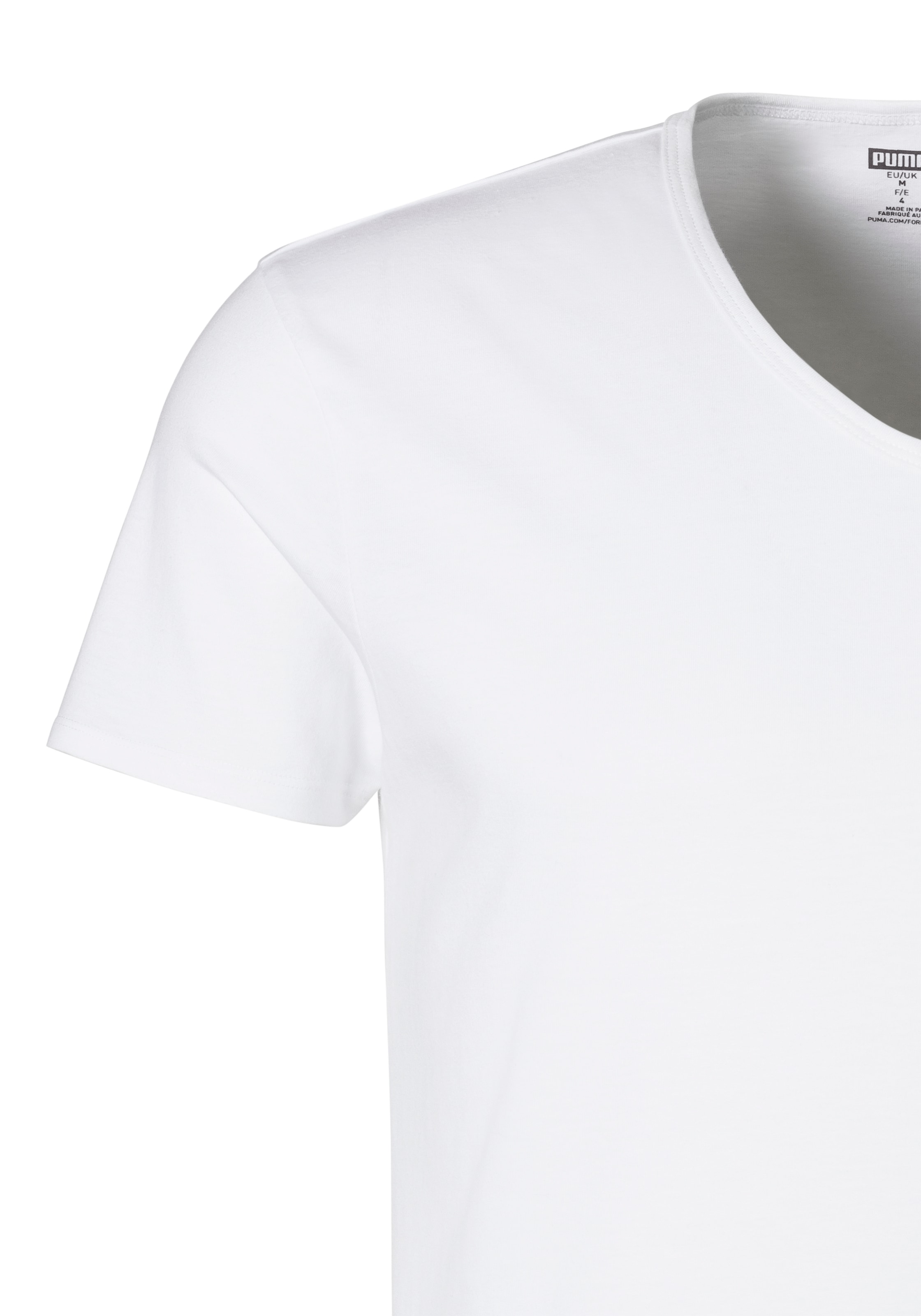 PUMA T-Shirt »PUMA BASIC 2P V-NECK TEE«, V-Ausschnitt, Kurzarm, elastisch, Baumwolle
