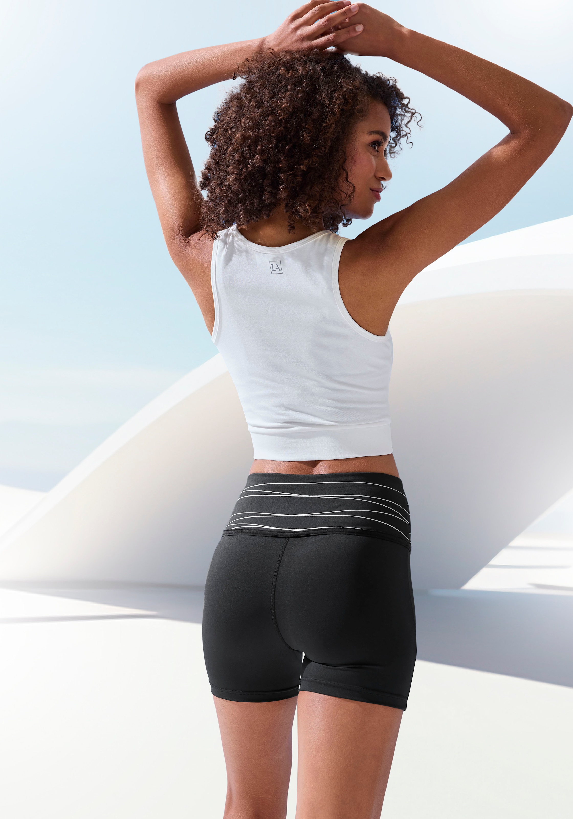 Vivance active Shorts  Sportshorts mit breiten Bündchen und Druck