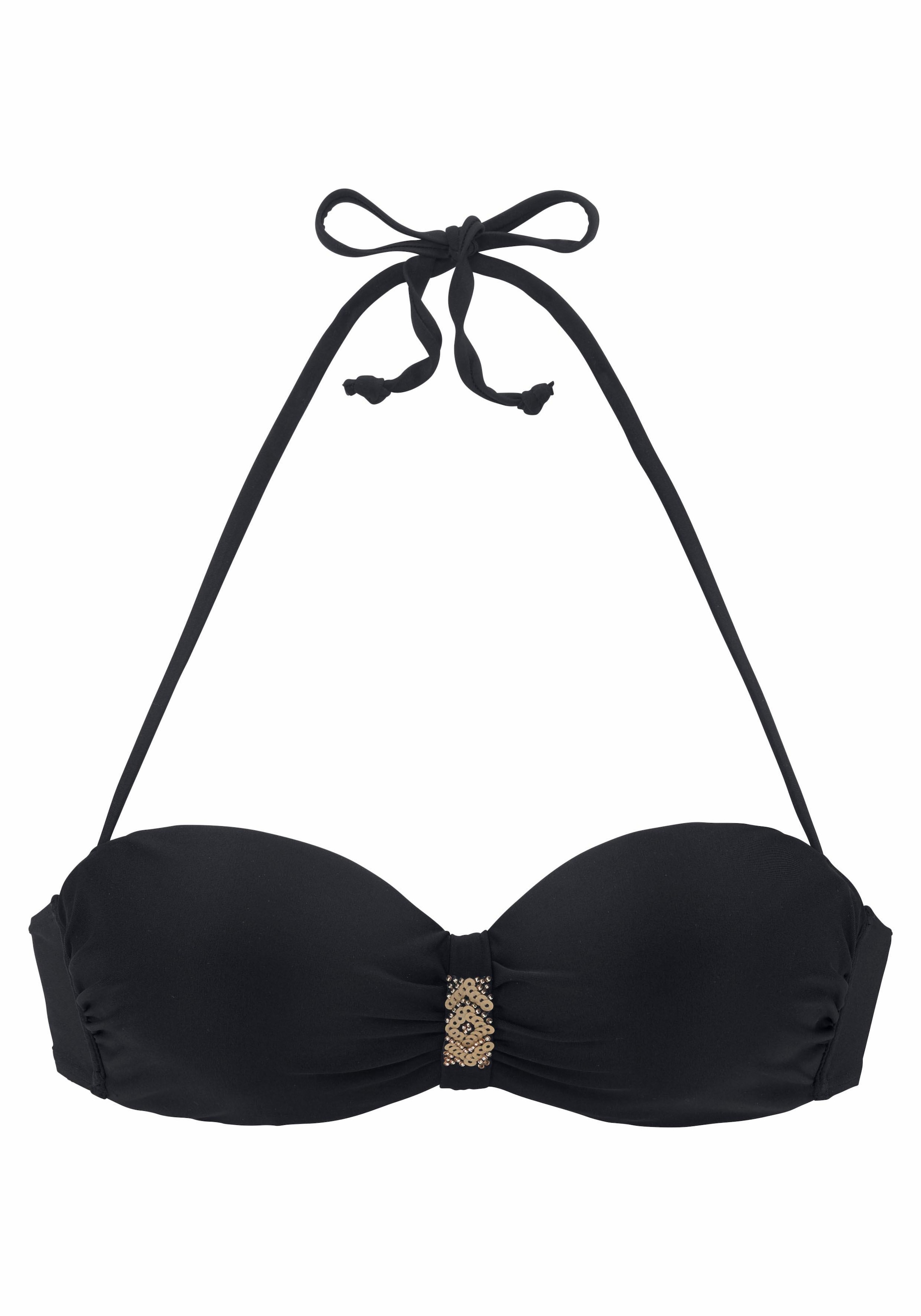 LASCANA Bandeau-Bikini-Top »Gloria«, mit Paillettenverzierung