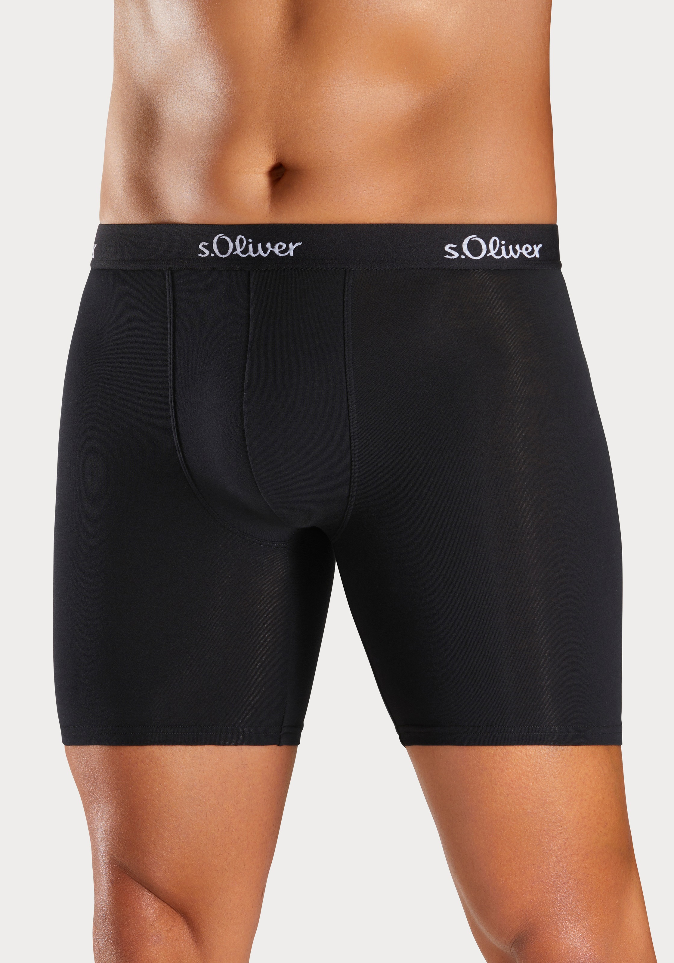 s.Oliver Boxer »Boxershorts für Herren«, (Packung, 3 St.), mit längerem Bein