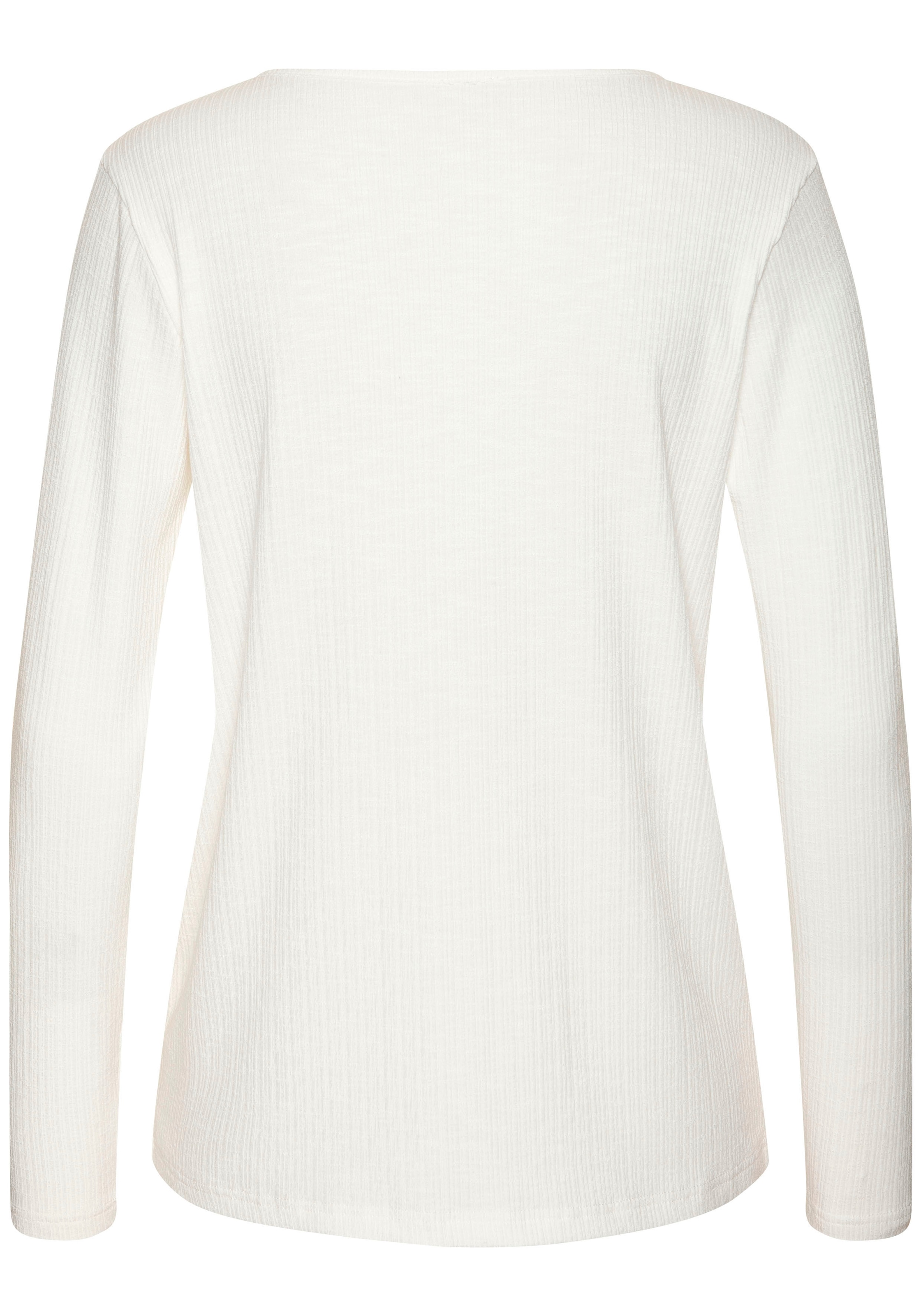 Vivance Langarmshirt »mit modischer Rippstruktur«, aus weichfließender Qualität mit Viskose