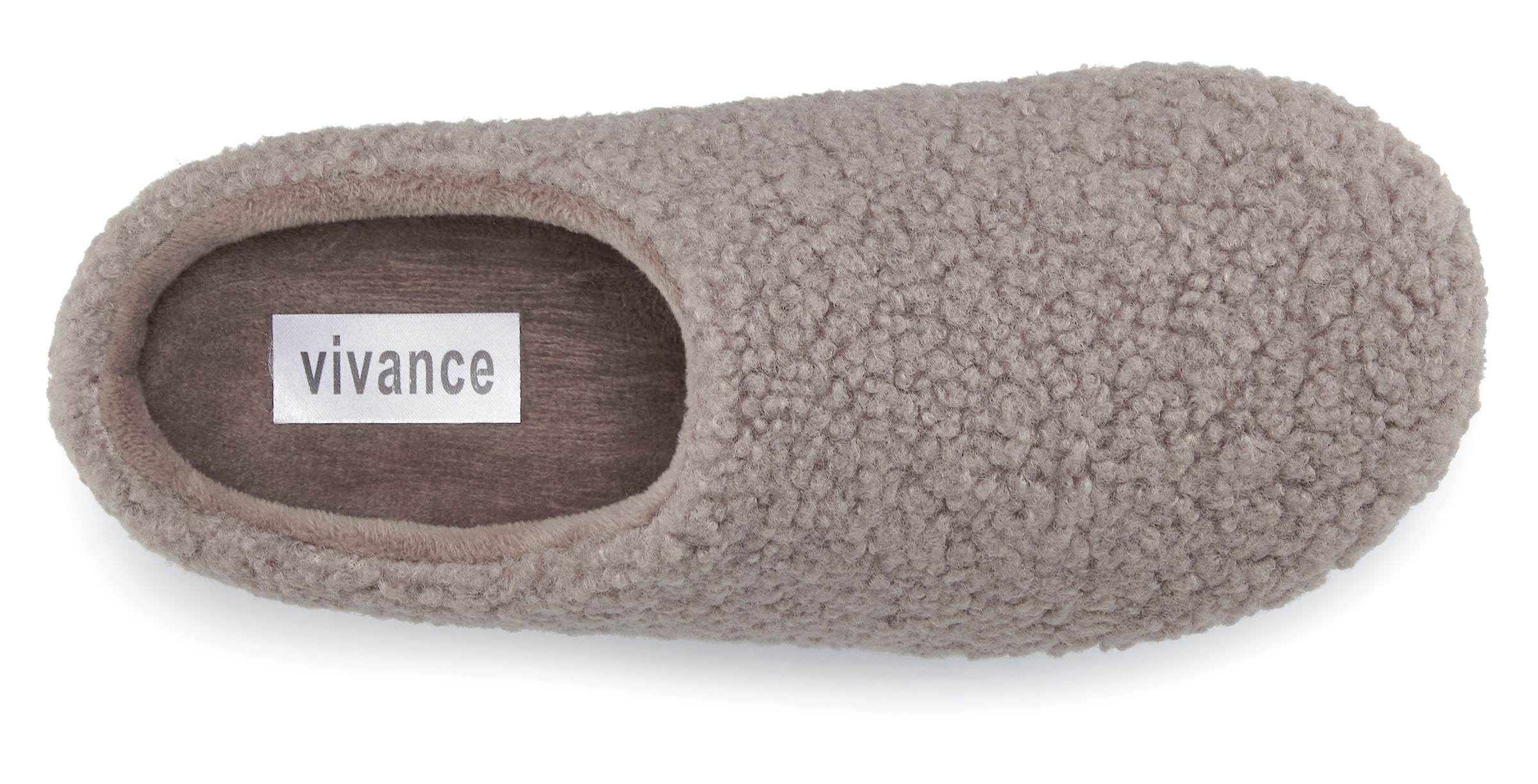 Vivance Hausschuh  Plüsch Hausschuhe, Mule, offener Schuh, Pantolette VEGAN