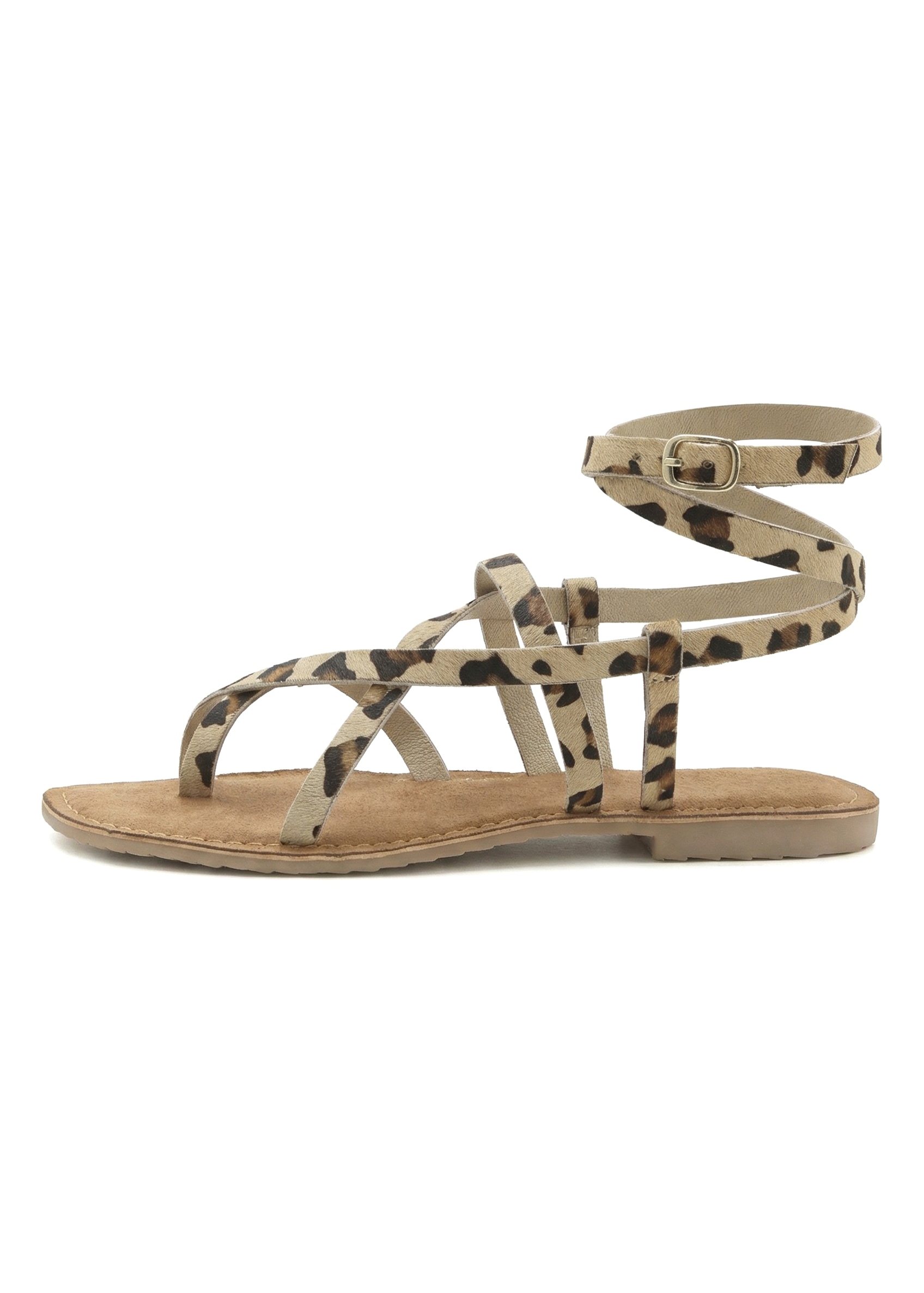 French Connection Sandale »Sandalette, Sommerschuhe, offener Schuh, Ledersandale«  NEU aus hochwertigem Leder in modischem Leo-Look