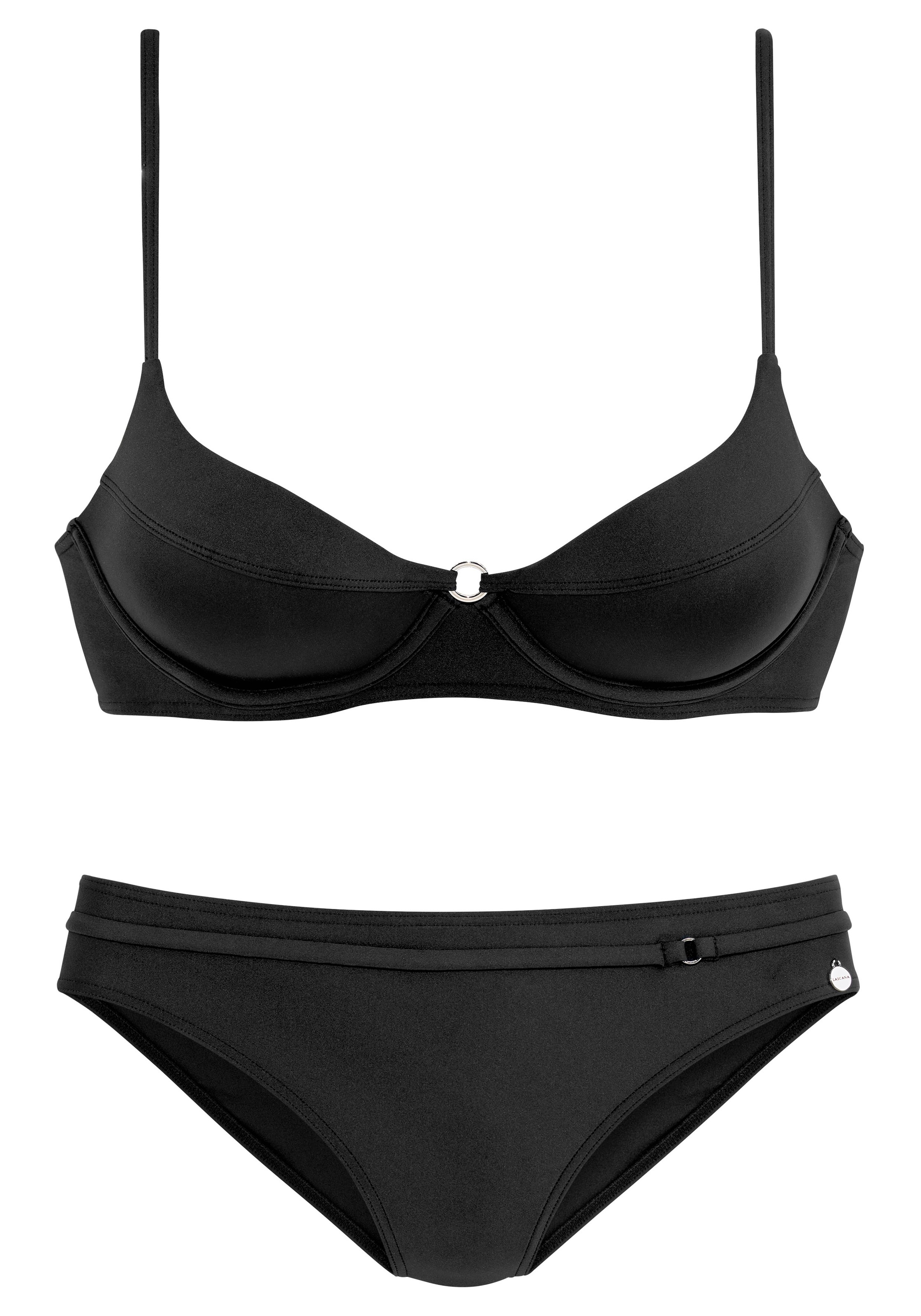 LASCANA Bügel-Bikini, mit wattierten Cups und Zierring