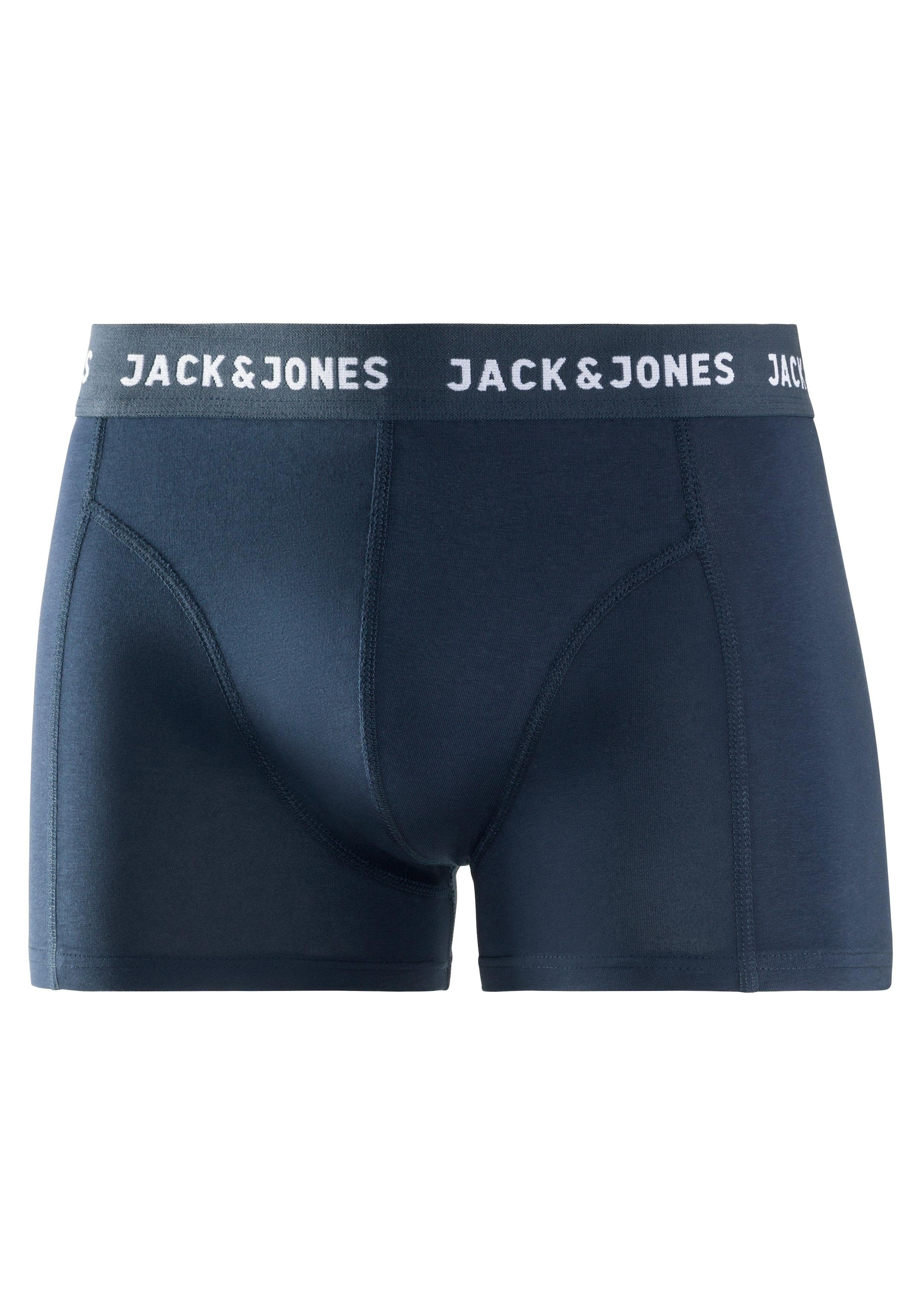 Jack & Jones Boxer »JACANTHONY  im 3er Pack mit Logo-Bund und weichem Griff« Packung, 3 Stk. unifarben mit Farbeinsatz, modisch, eng anliegend, Baumwollmischung