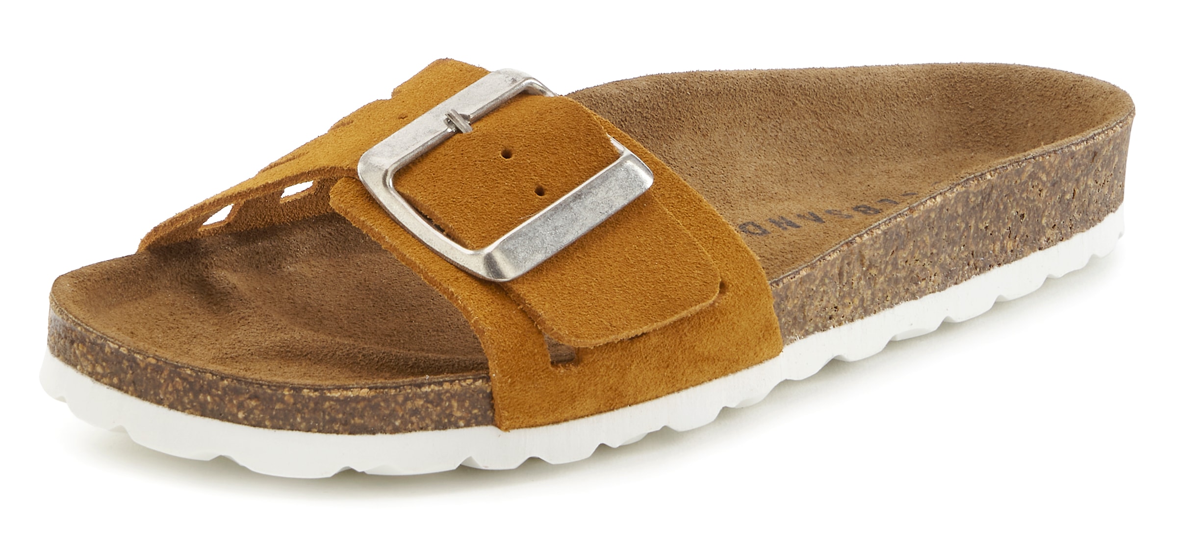 Elbsand Pantolette »Sandale«, Mule, offener Schuh aus Leder mit weichem Komfortkorkfußbett