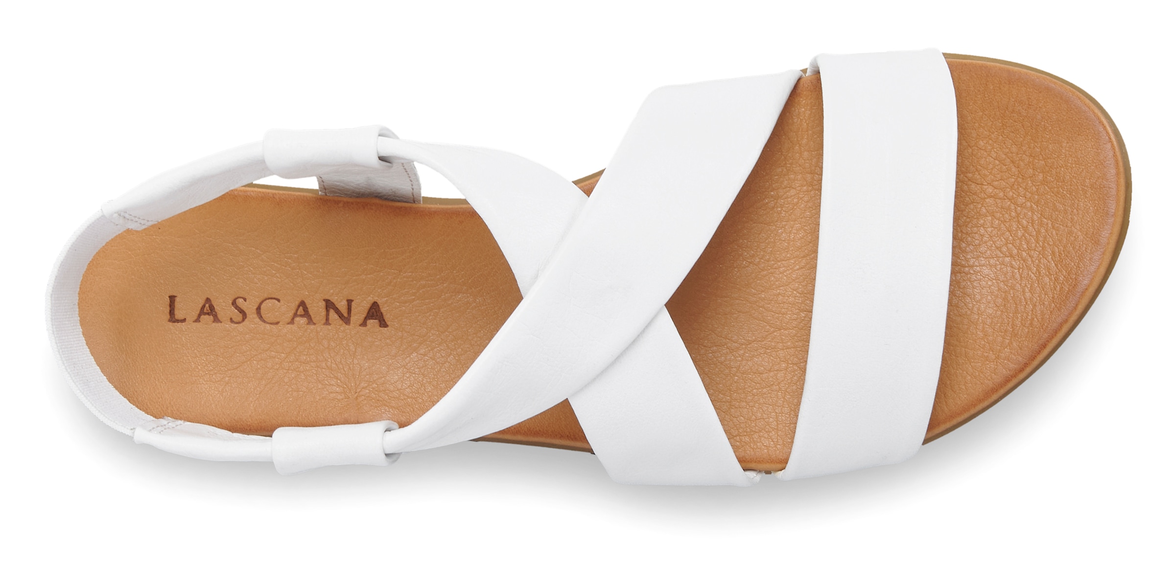 LASCANA Sandale »Sommerschuh«, aus Leder mit raffinierten Riemchen, Sandalette, Sommerschuh