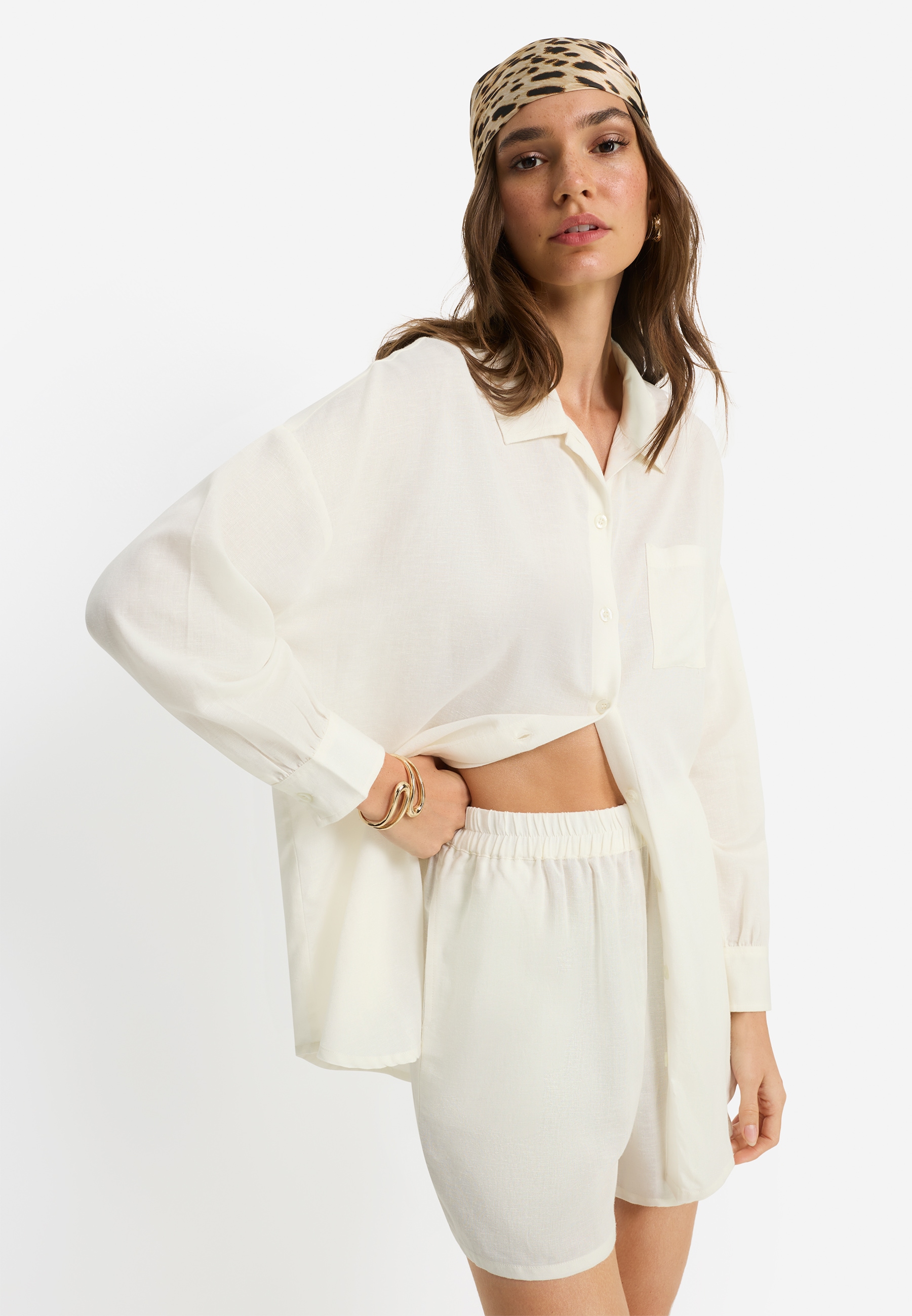 LSCN by LASCANA Langarmbluse Set, mit Shorts, 2 tlg.