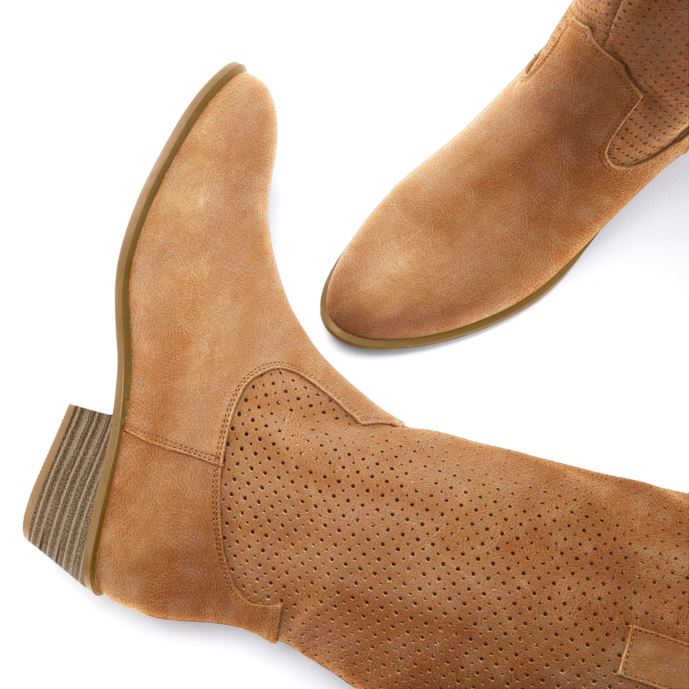 LASCANA Westernstiefel, Sommer Boots, Ankle Stiefelette, Schlupfstiefel, Cowboy-Look, Cut-Outs