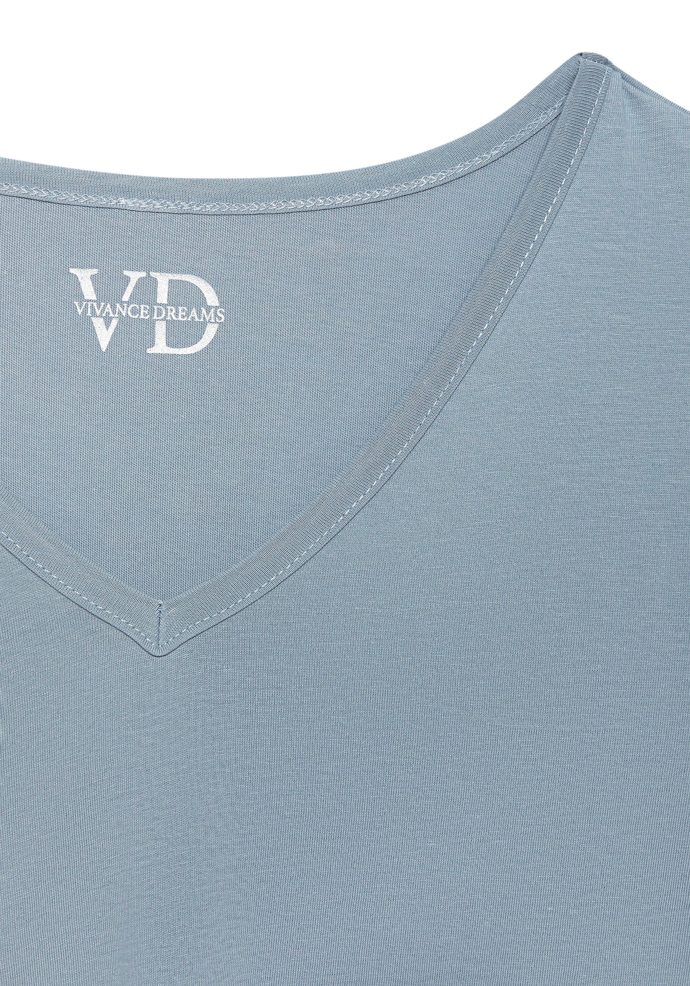 Vivance Dreams Pyjamaoberteil mit schönem V-Ausschnitt