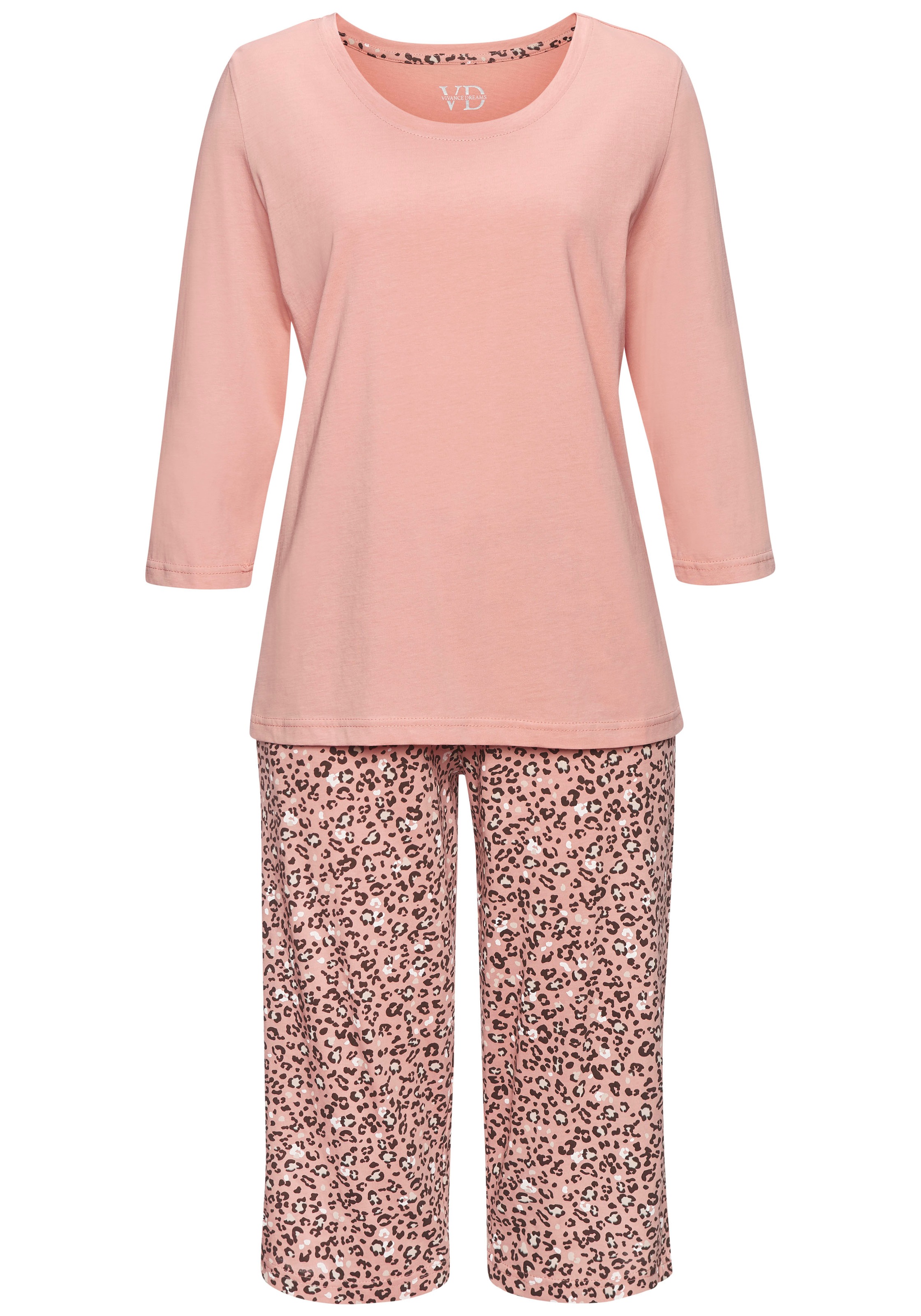 Vivance Dreams Capri-Pyjama, (2 tlg.), mit schönem Animalprint
