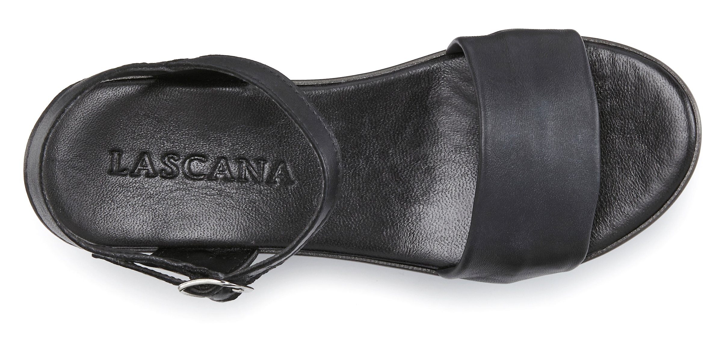 LASCANA Sandalette »Riemchensandalette, Sandale, Sommerschuh, offener Schuh,«  NEU aus Leder mit Keilabsatz