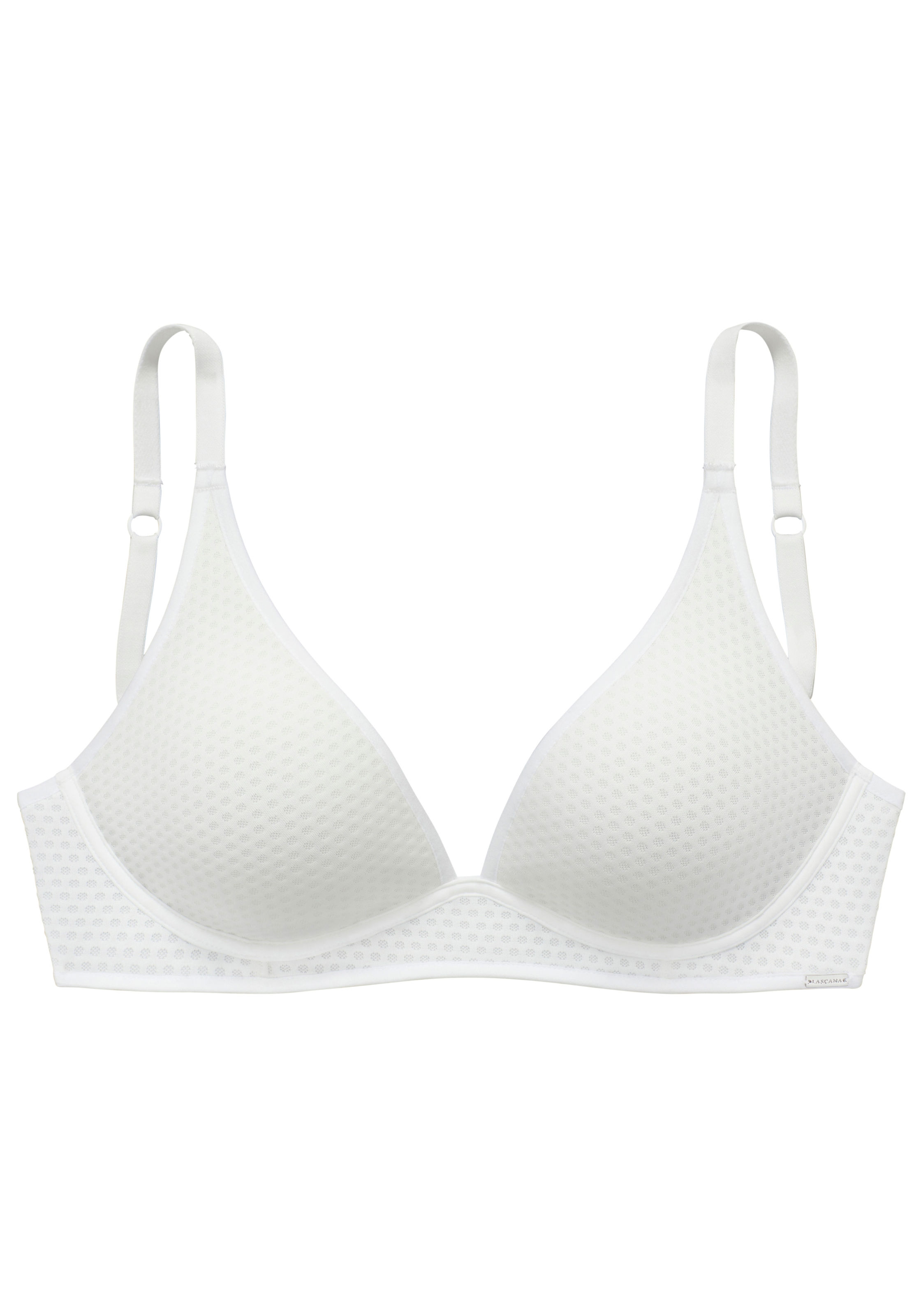 LASCANA Bralette-BH, ohne Bügel mit Cups aus gemustertem Spacer-Material, Basic