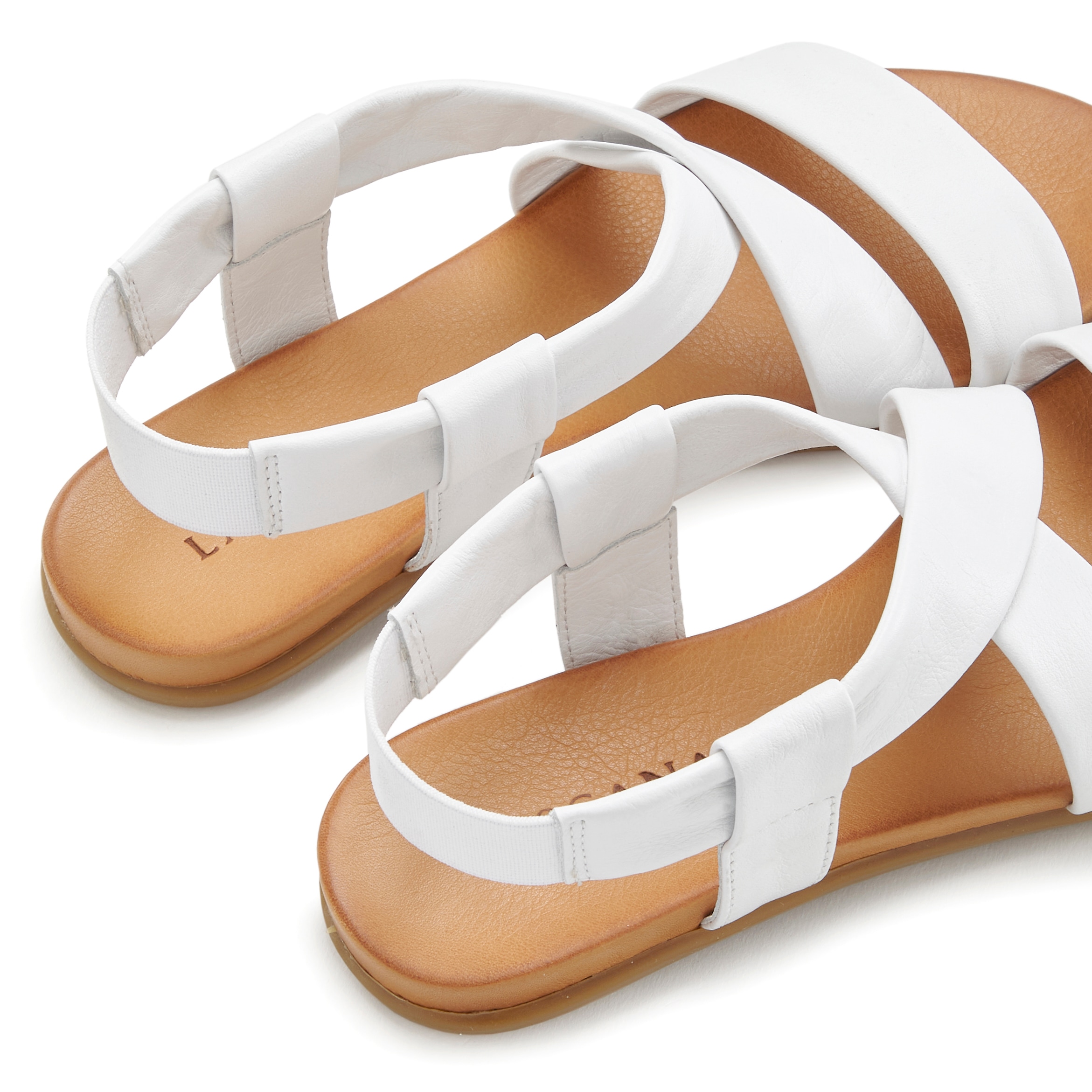 LASCANA Sandale »Sommerschuh«, aus Leder mit raffinierten Riemchen, Sandalette, Sommerschuh