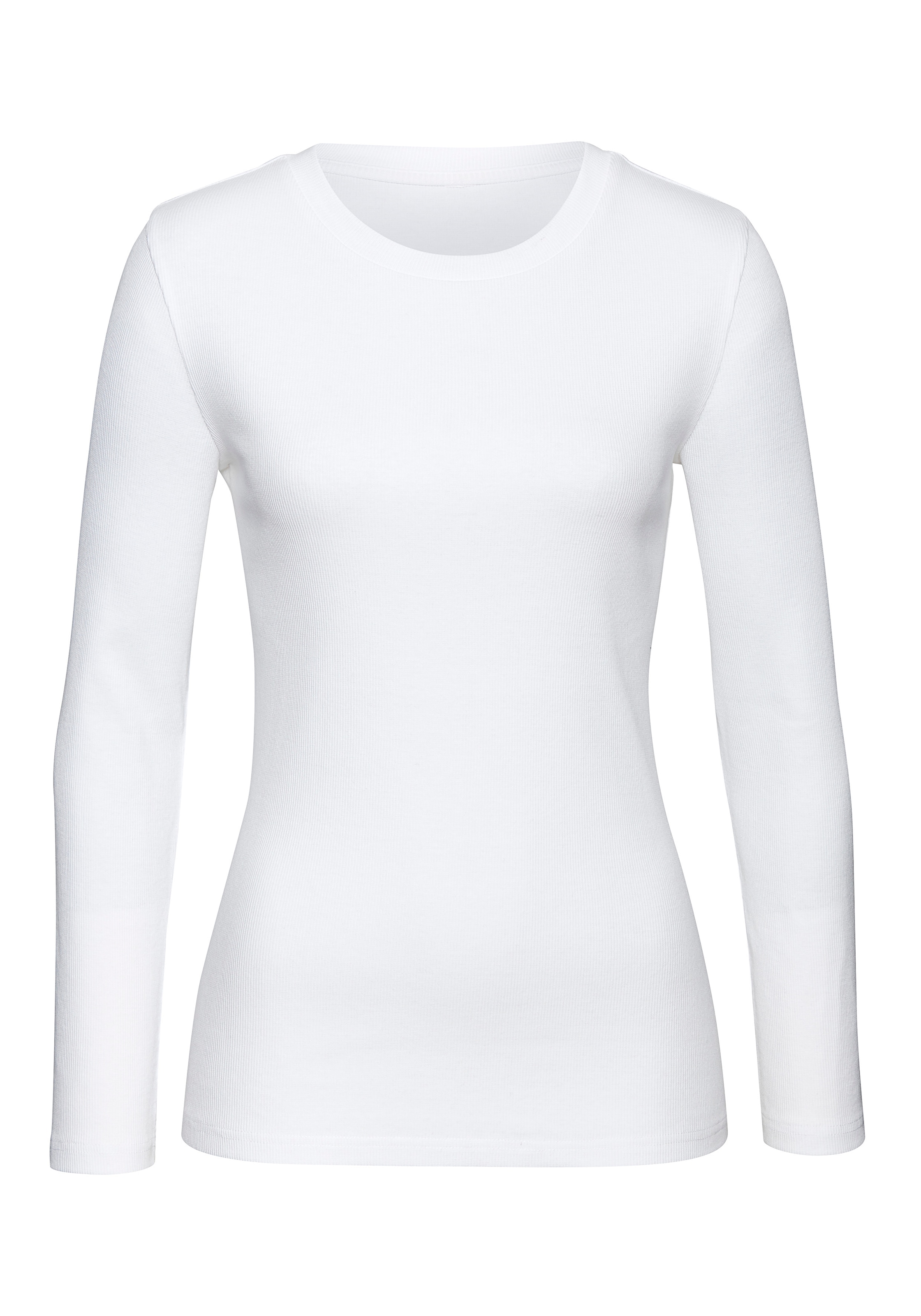 Vivance Langarmshirt »aus modischer Rippware«, (2er-Pack), aus weichem Baumwoll-Stretch