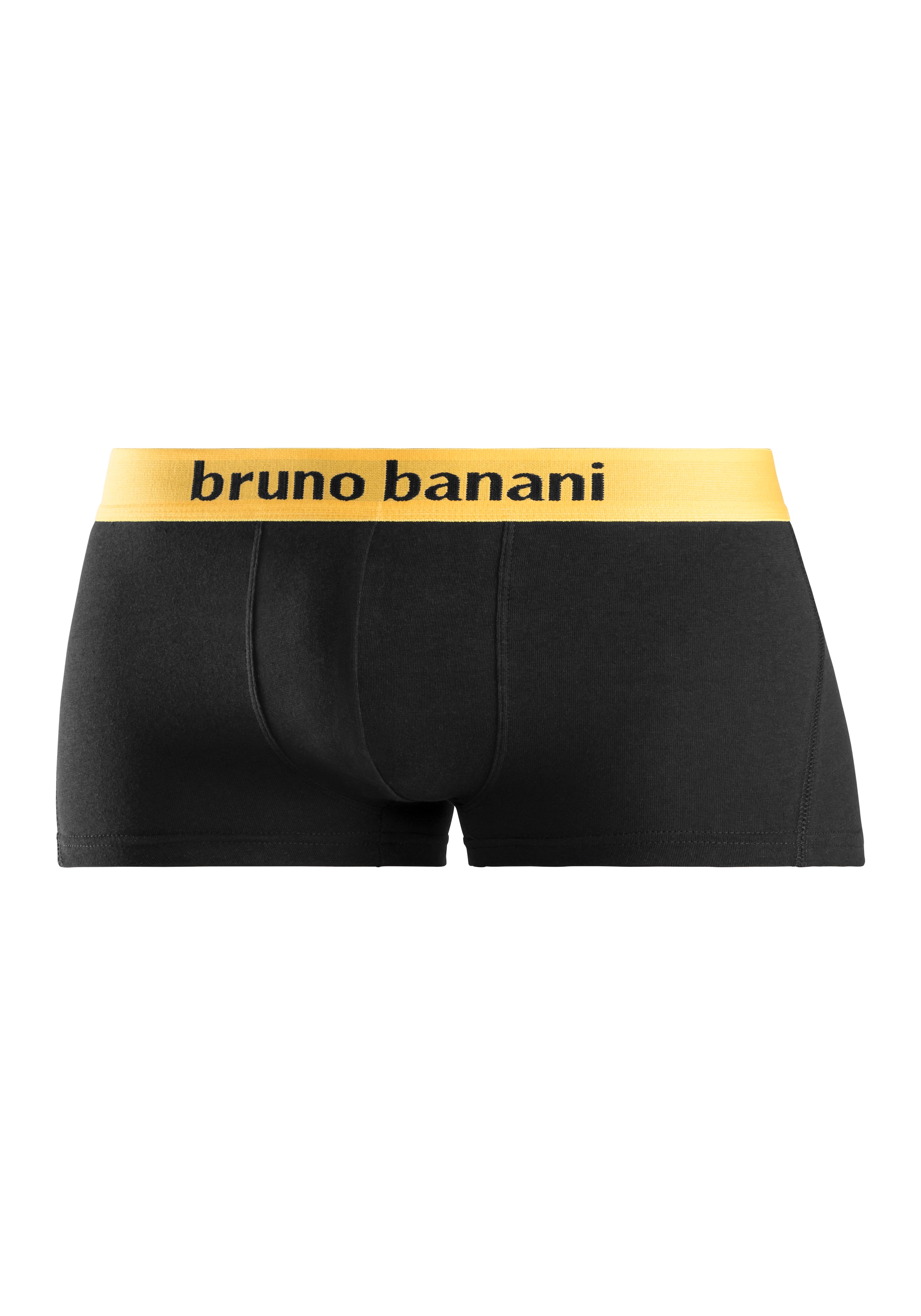 Bruno Banani Hipster, (Packung, 4 St.), knapp sitzende Boxershorts mit Logo Webbund aus Baumwollmischung