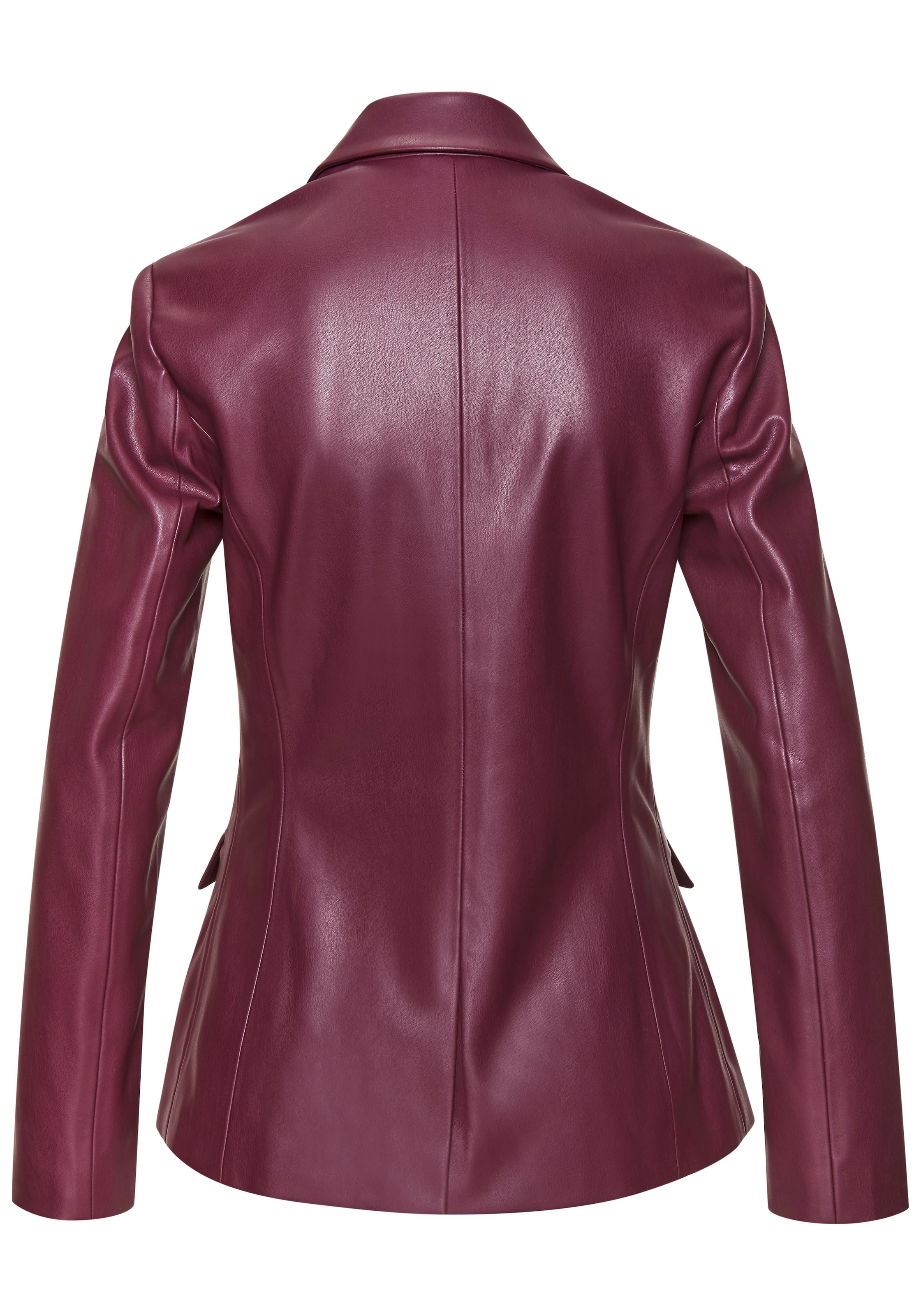 LASCANA Lederimitat-Blazer mit Reverskragen, taillierter Damenblazer, Business-Look