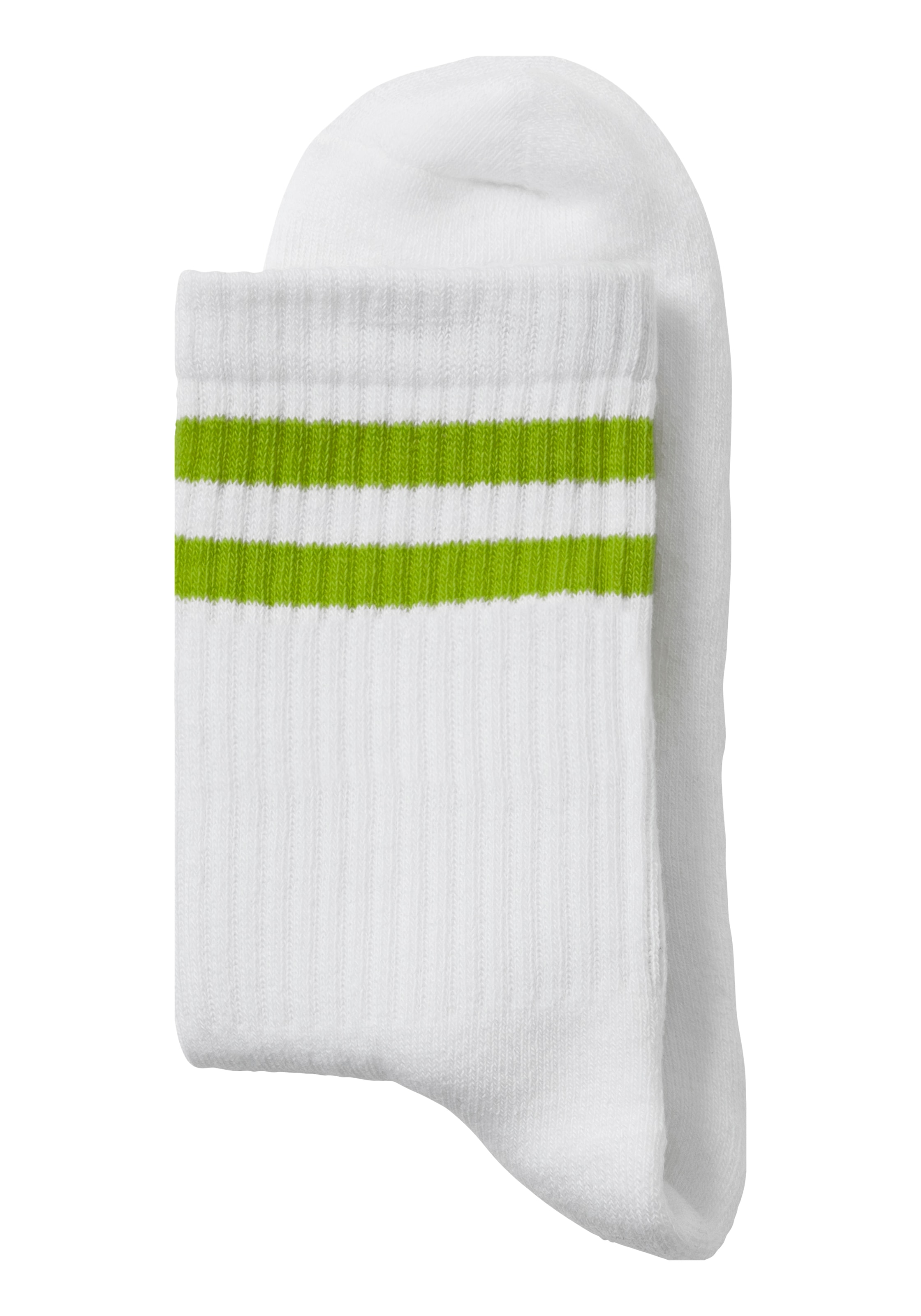 LASCANA Tennissocken, (Packung, 3 Paar), mit farbigen Ringeln am Bündchen