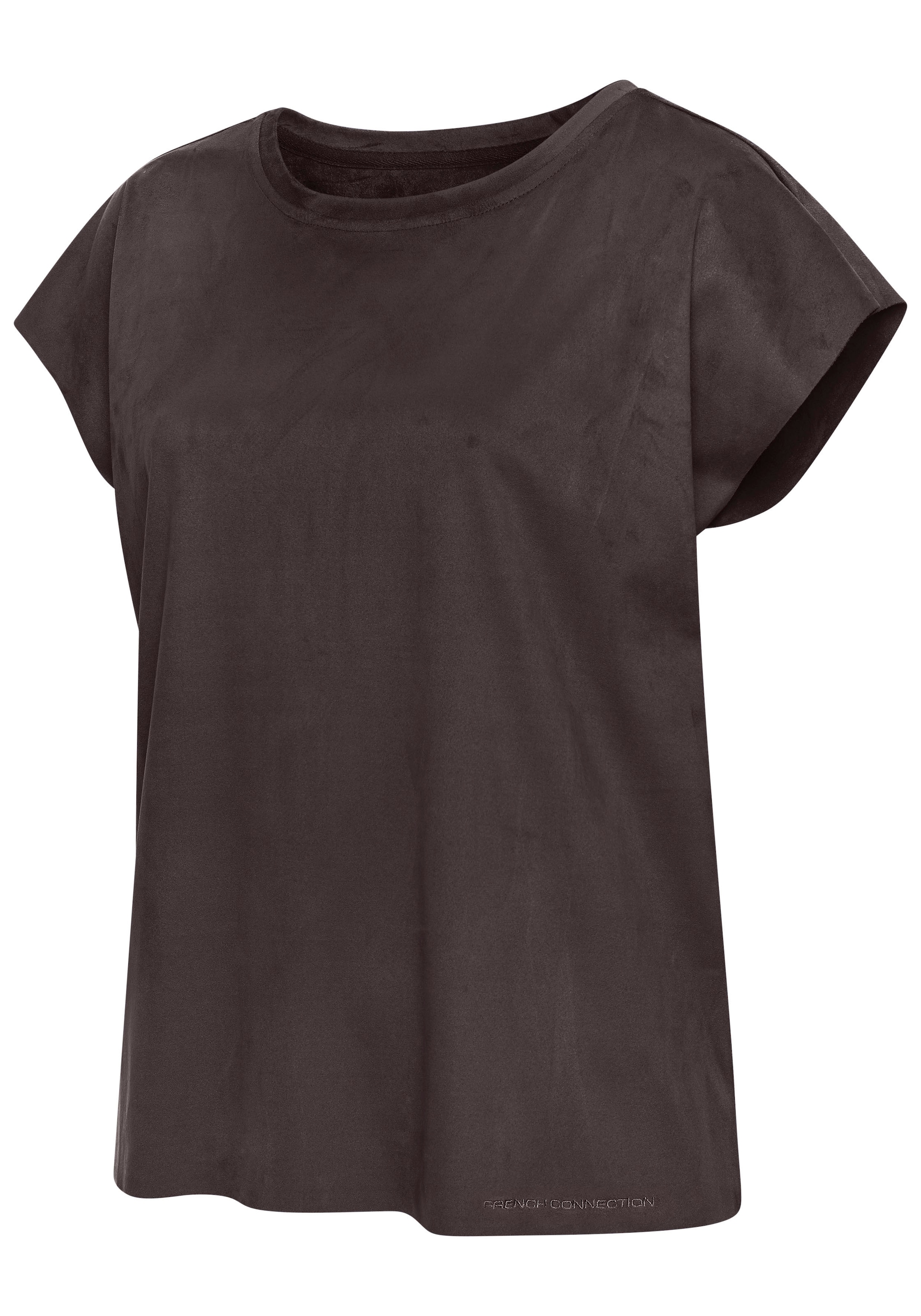 French Connection T-Shirt , aus Veloursleder-Imitat mit kleiner Stickerei, Loungewear
