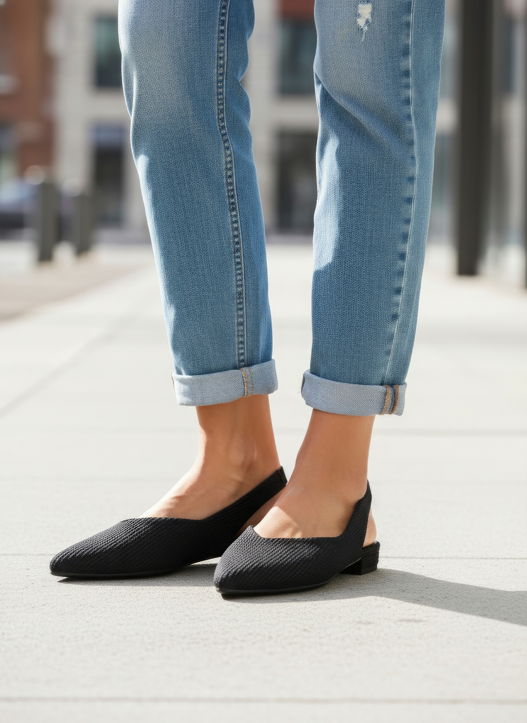 LASCANA Ballerina  , Sling-Ballerina mit elastischem Riemchen aus Textil VEGAN