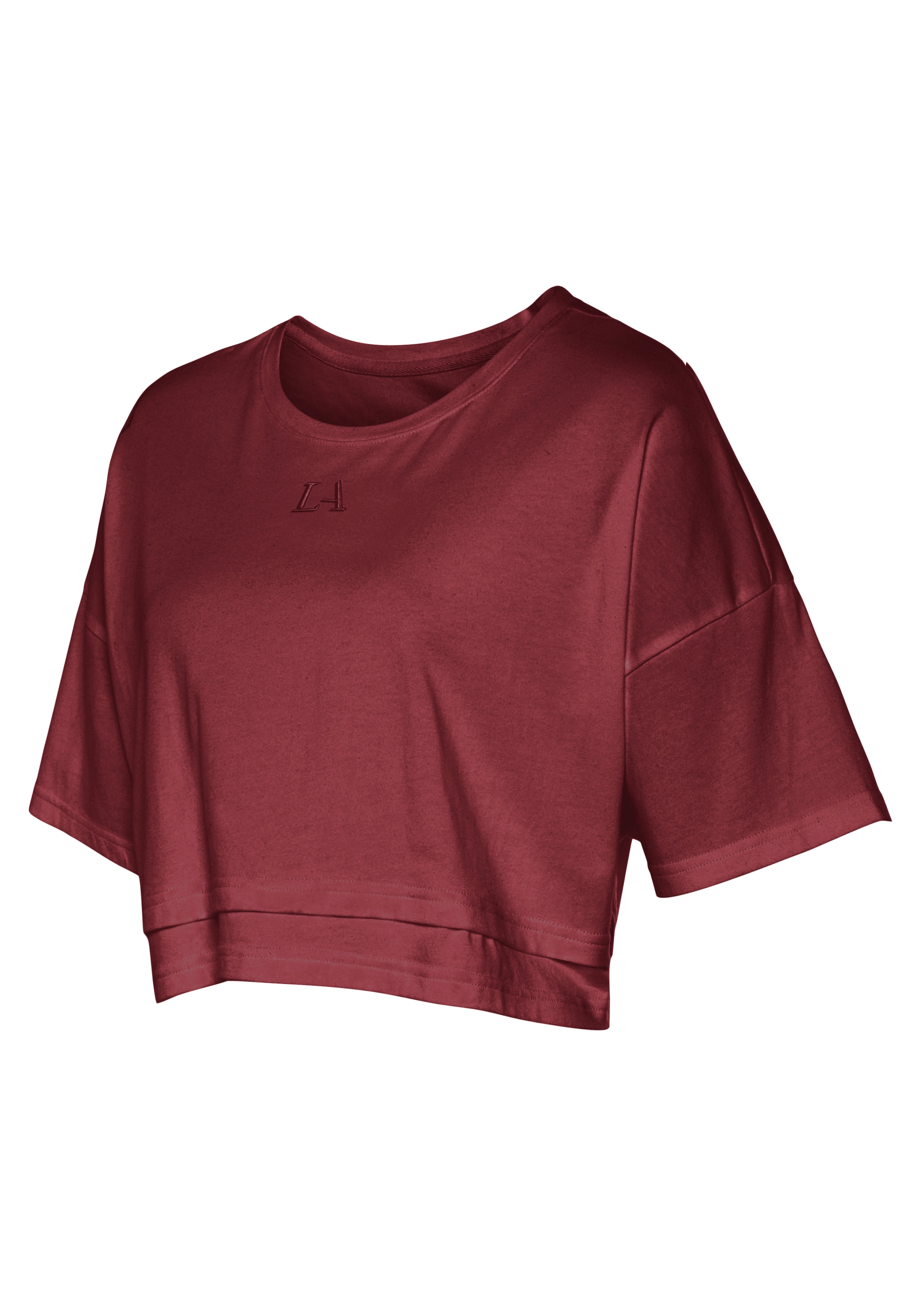 LASCANA Kurzarmshirt, mit kastigem Schnitt und Lagen-Look