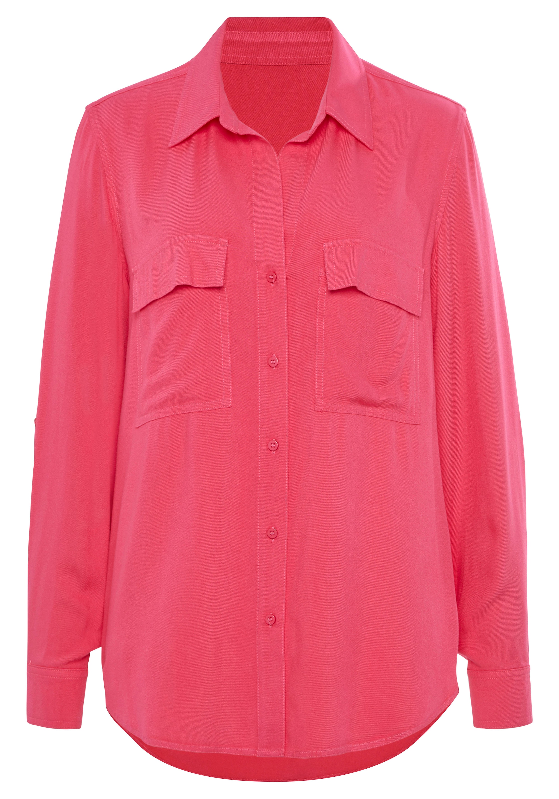 Vivance Hemdbluse, aus softer Lyocellqualität, luftige Damenbluse, casual-chic