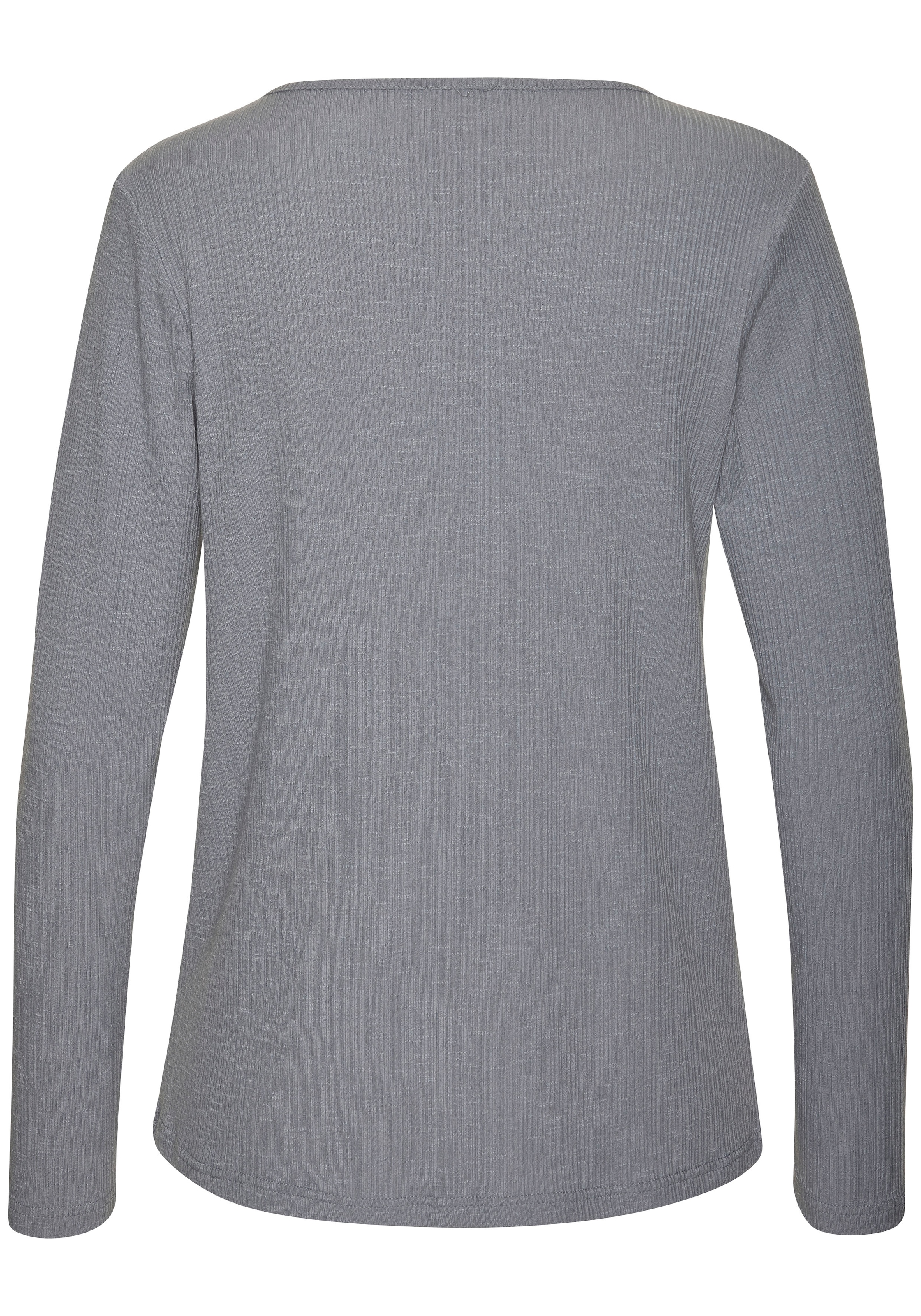Vivance Langarmshirt »mit modischer Rippstruktur«, aus weichfließender Qualität mit Viskose