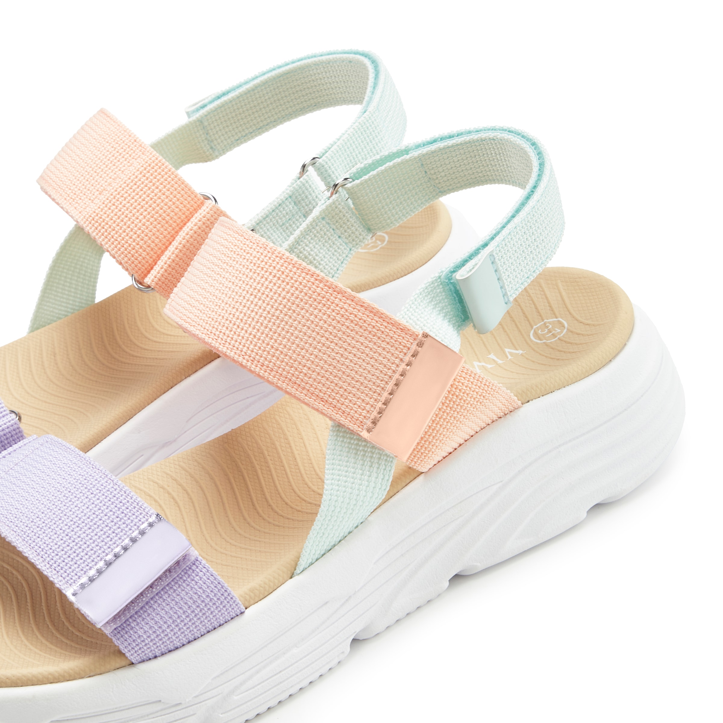 Vivance Sandale »Sandalette, Pantolette, Sommerschuhe, Riemchensandale«  NEU mit bunten Riemchen und Klettverschluss VEGAN