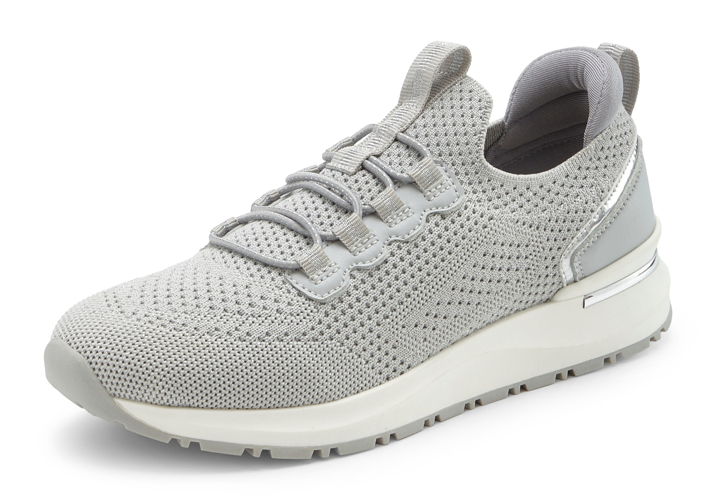 Vivance Sneaker »Freizeitschuh, Halbschuh,«  aus Textil zum Reinschlüpfen mit elastischen Schnürbändern VEGAN