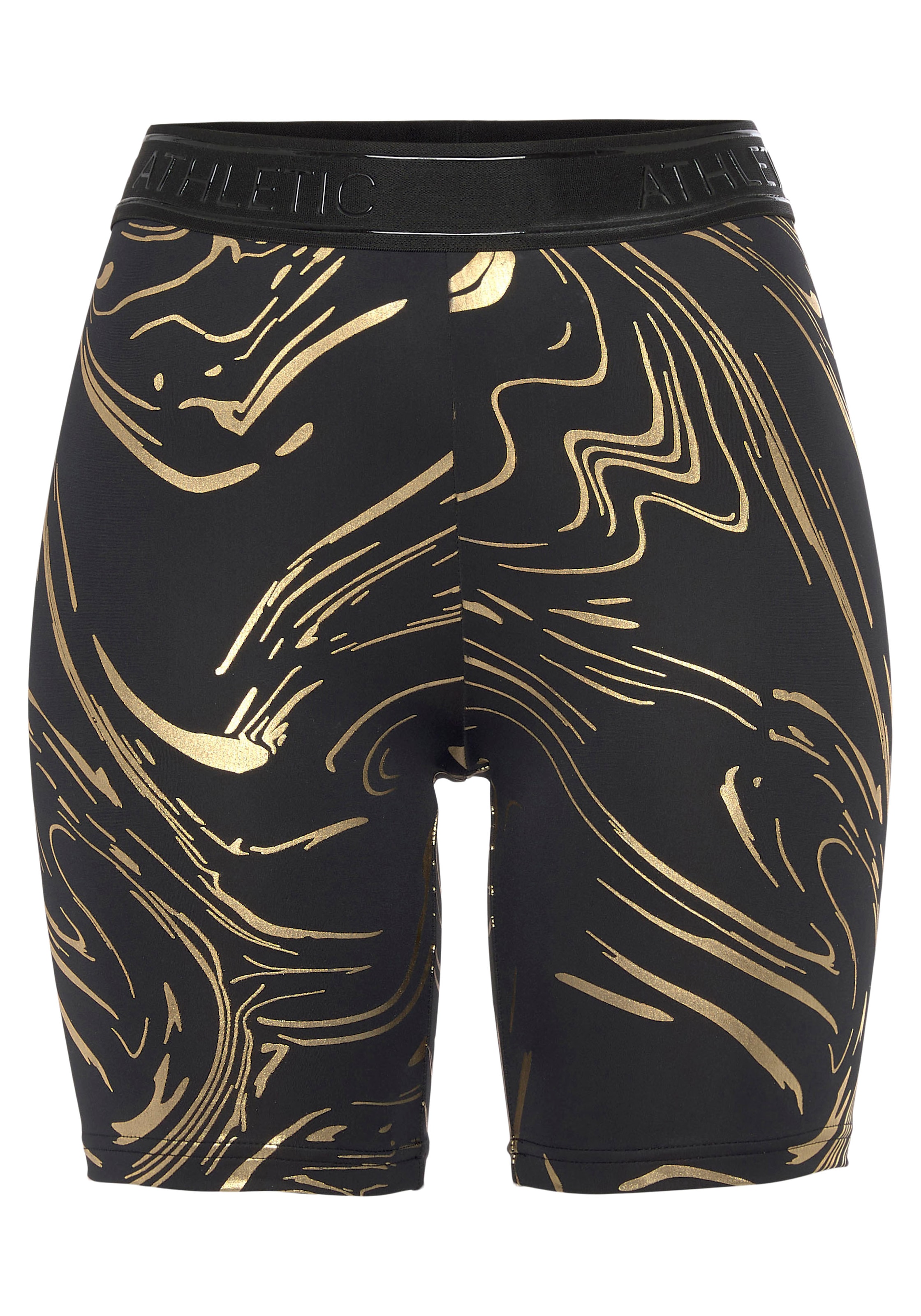 LASCANA ACTIVE Funktionsshorts, mit glänzendem 3D Schriftzug auf dem Bund