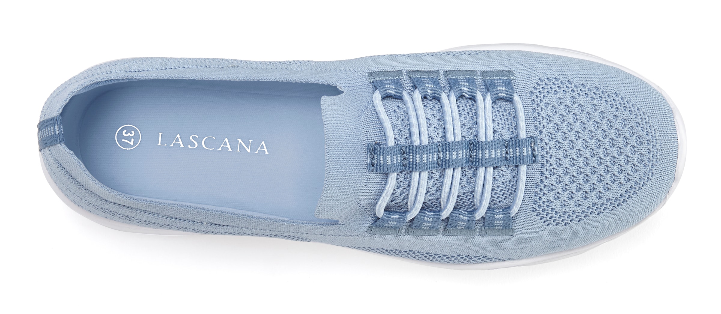 LASCANA Sneaker »Slipper, Halbschuh, leichtes Meshmaterial«, zum Reinschlüpfen mit elastischen Schnürbändern VEGAN
