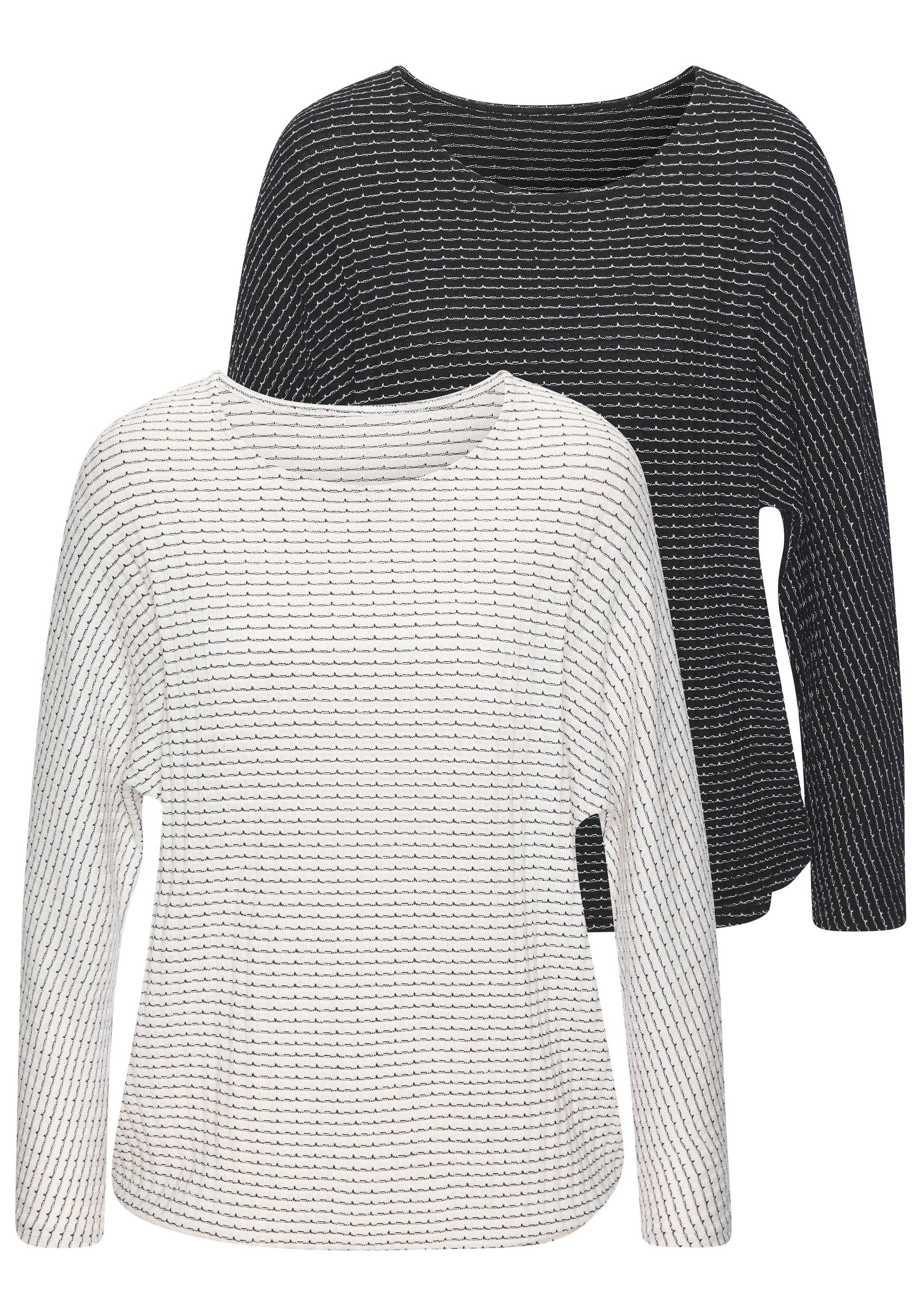 Vivance Langarmshirt »aus sommerlicher Strickqualität« Set,  mit Gummizug im Bund