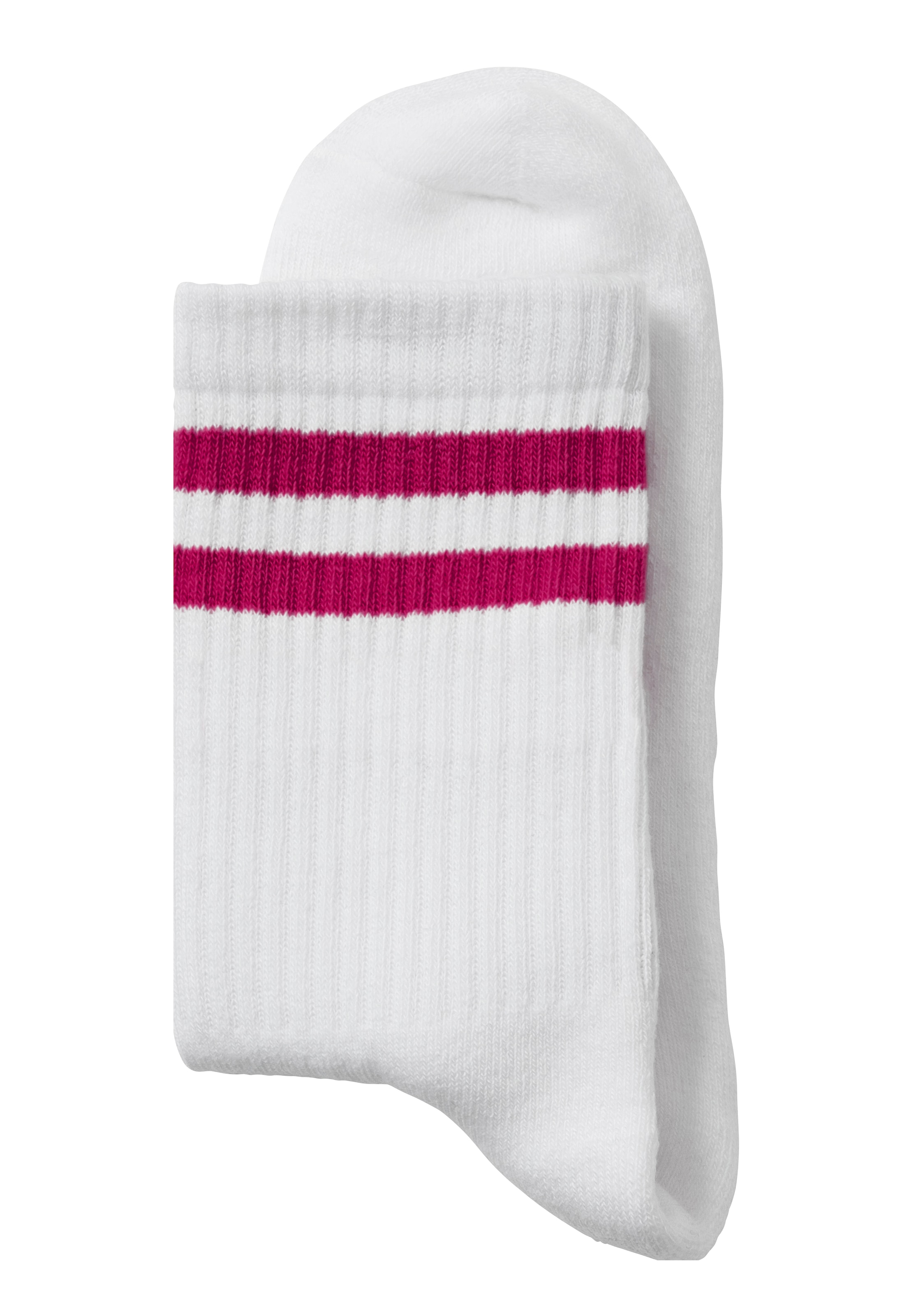 LASCANA Tennissocken, (Packung, 3 Paar), mit farbigen Ringeln am Bündchen