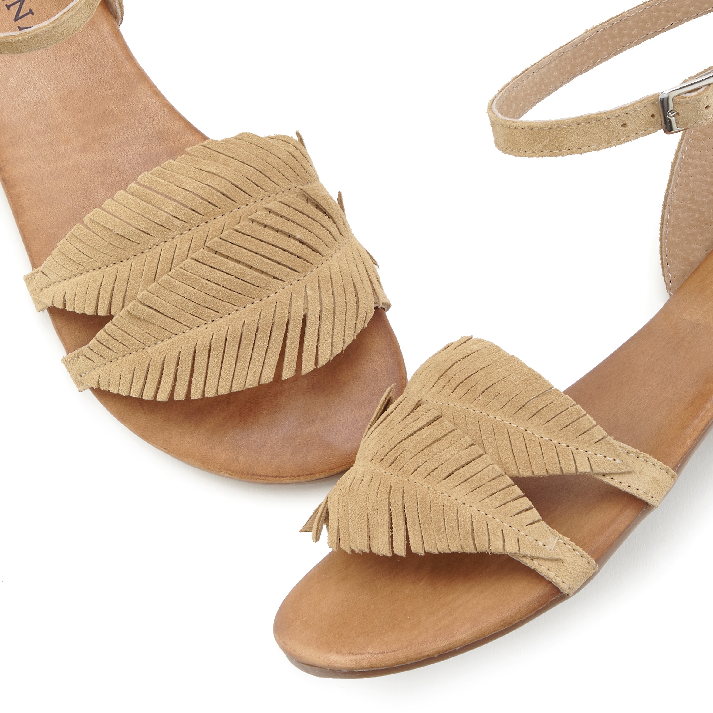 LASCANA Sandale »Sommerschuh«, Sandalette, Sommerschuh aus Leder mit modischen Fransen