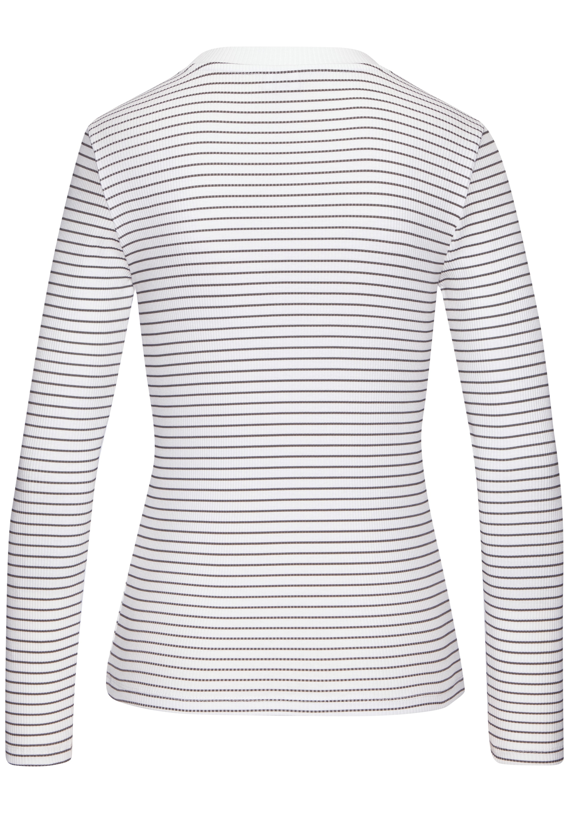 LASCANA Langarmshirt »aus weicher Rippware mit Streifenmuster« langärmeliges Streifenshirt, Rippshirt mit schmaler Passform, casual