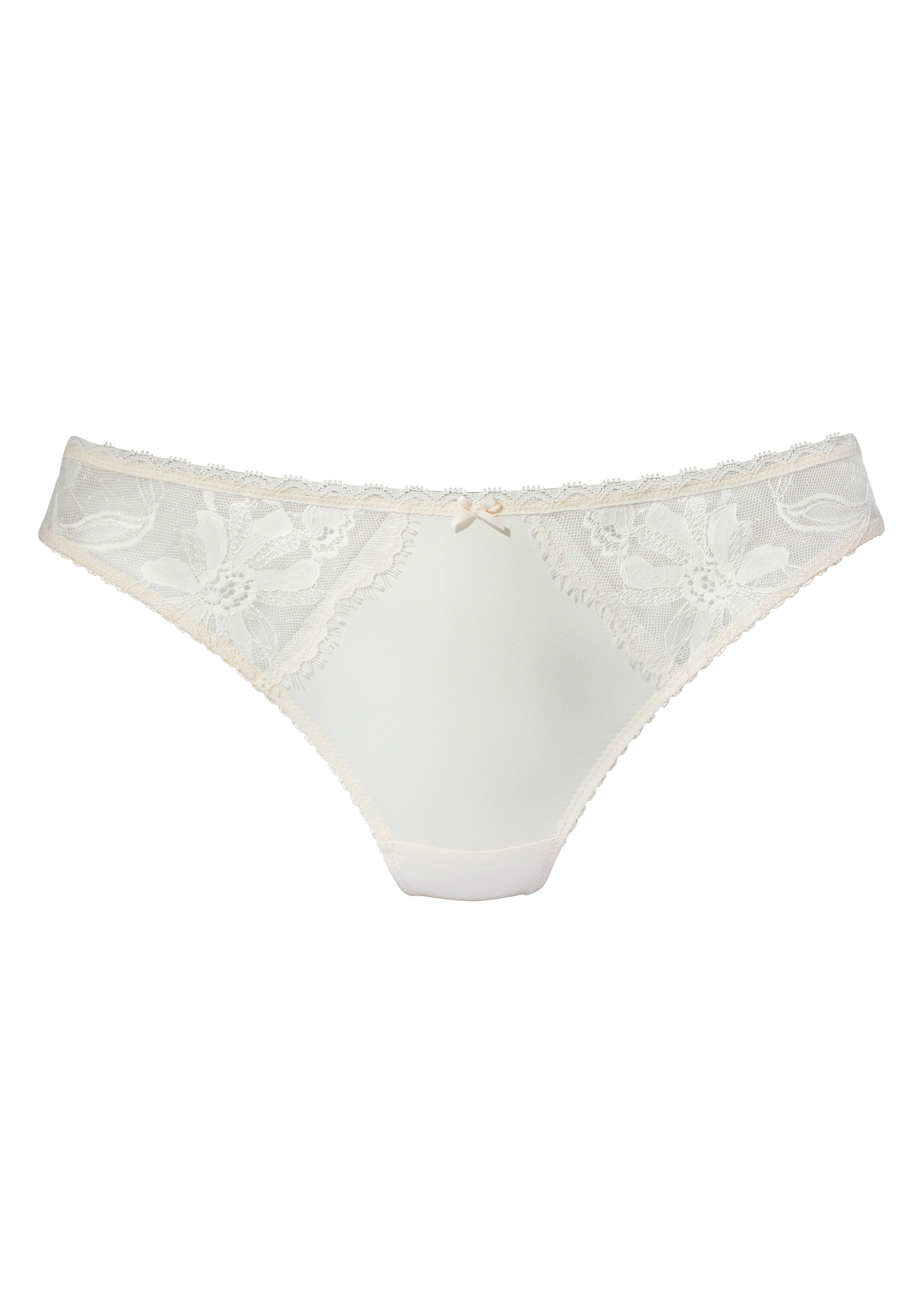 LASCANA String, aus seidigem Material und edler Jacquardspitze