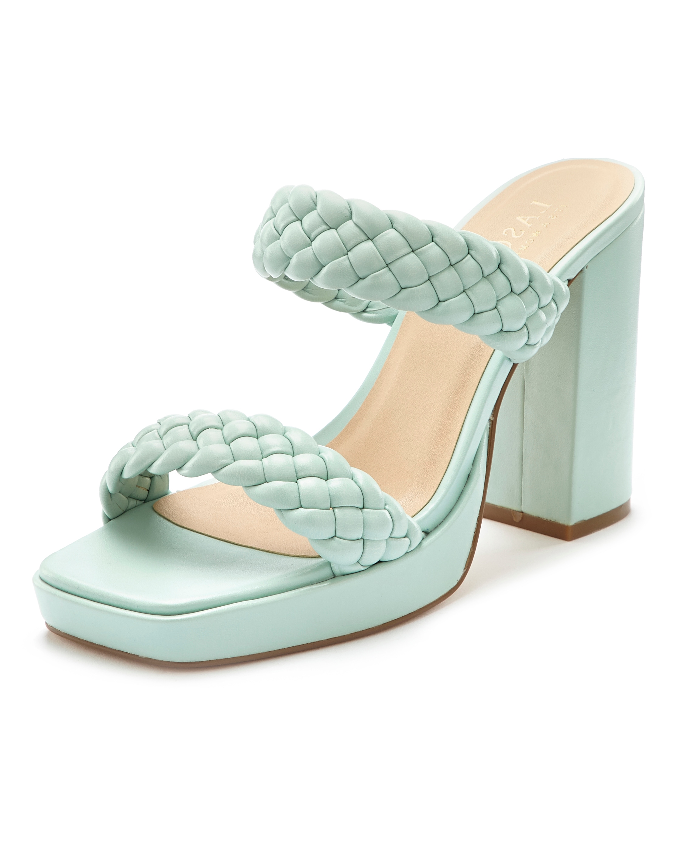LASCANA Pantolette, Mule, Sandale, offener Schuh, raffinierte Riemchen im Flecht-Design