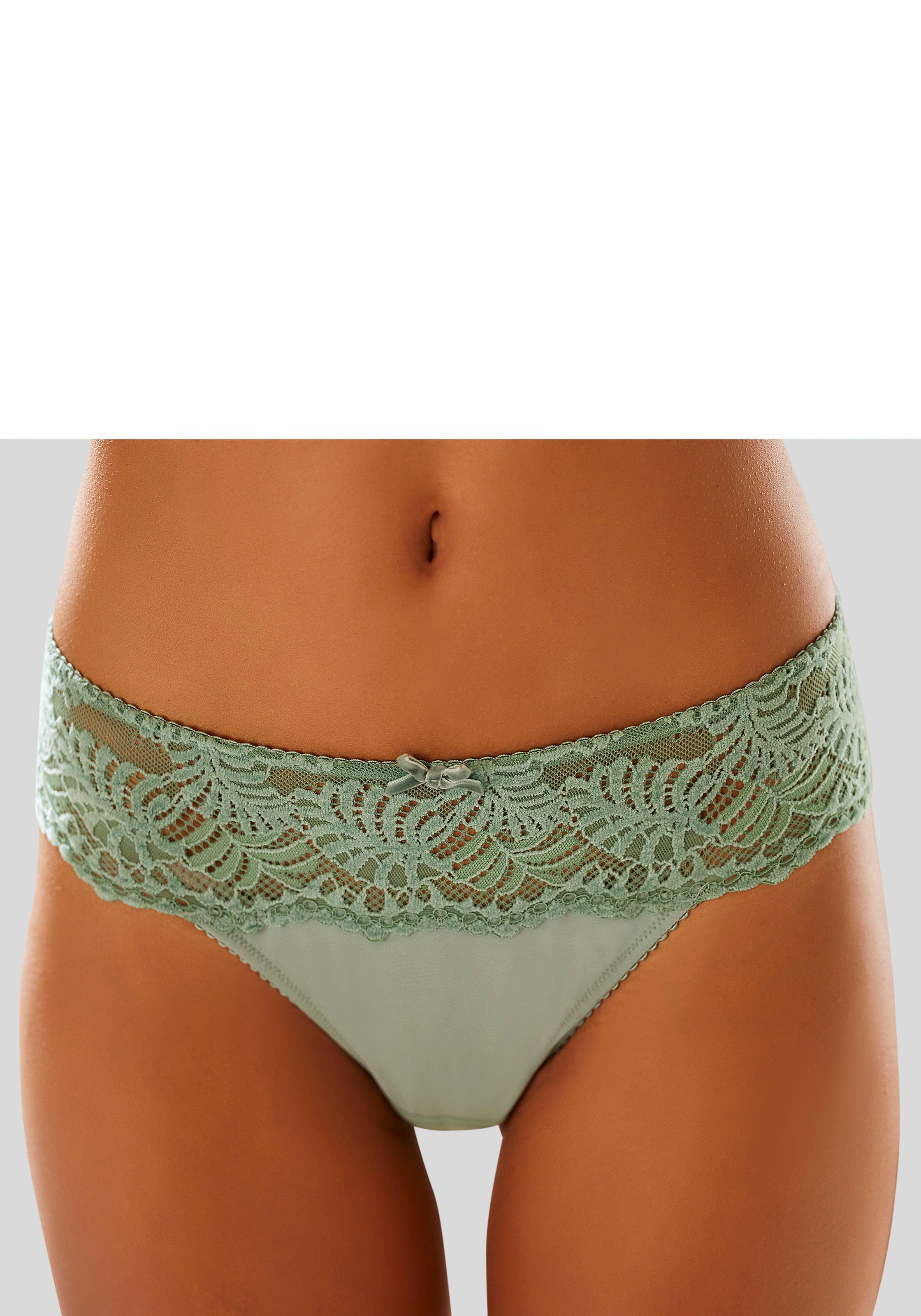 LASCANA String, mit Bund aus dezent transparenter Spitze