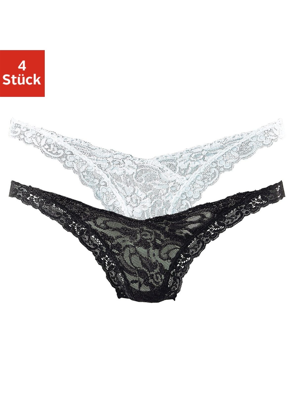 LASCANA String, (Packung, 2 St.), aus floraler Spitze