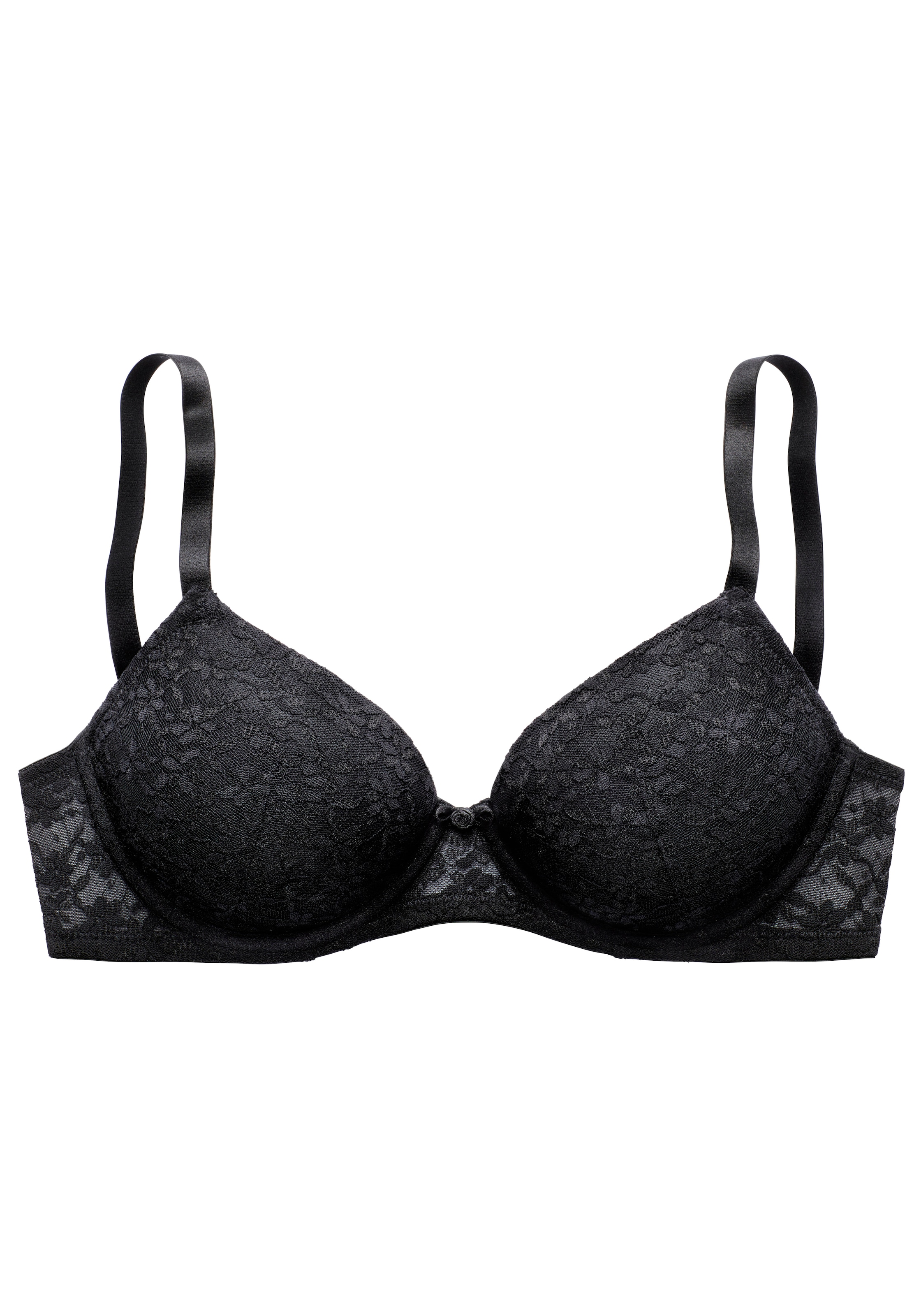 Vivance Push-up-BH, mit Bügel aus zarter Spitze in blumiger Optik, sexy Dessous