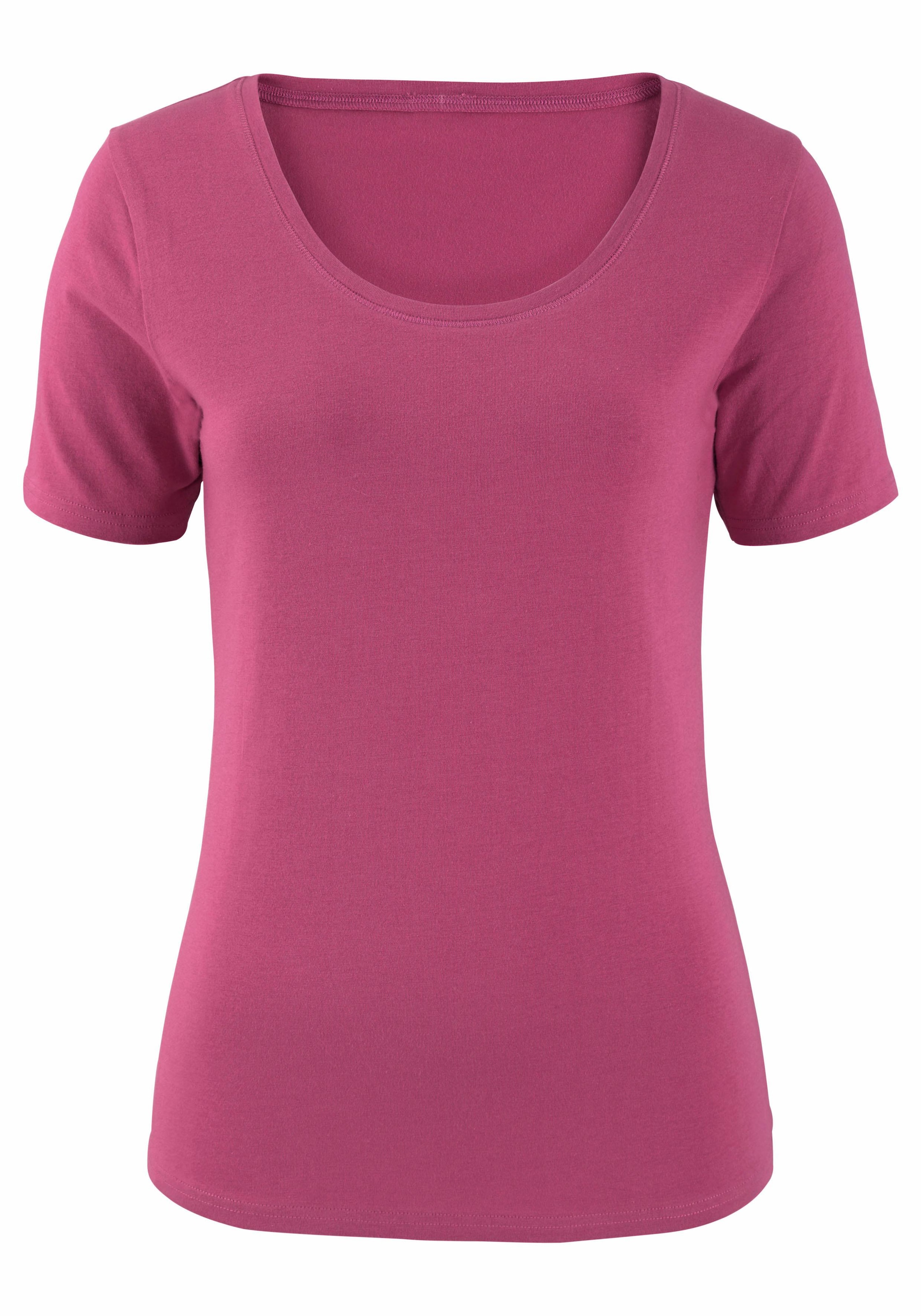 Vivance T-Shirt »aus elastischer Baumwoll-Qualität«, (2er-Pack)