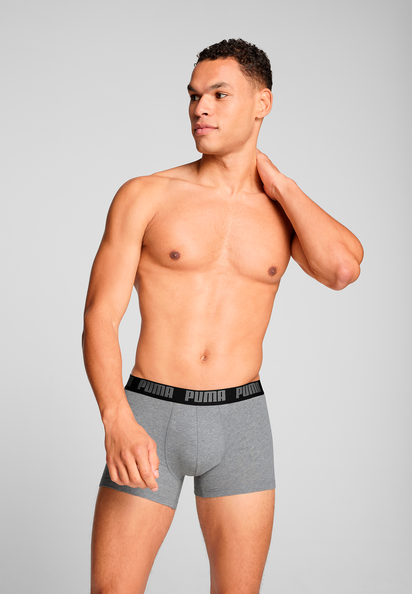 PUMA Boxershorts »PUMA MEN EVERYDAY BASIC BOXERS 2P«, 2er Packer Packung, mit Puma Webbund