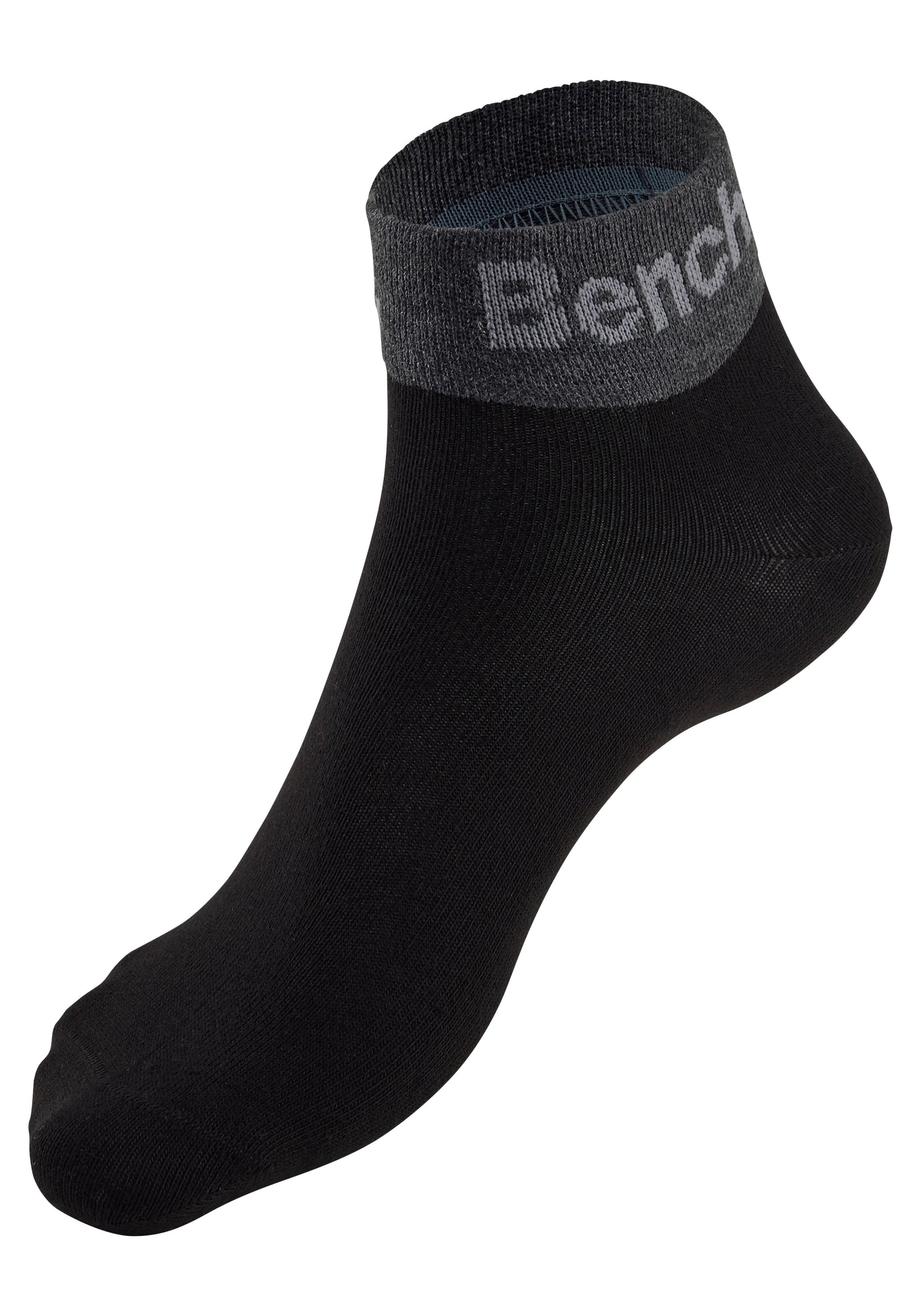 Bench. Kurzsocken, (Packung, 8 Paar), mit eingestricktem Schriftzug am Bündchen
