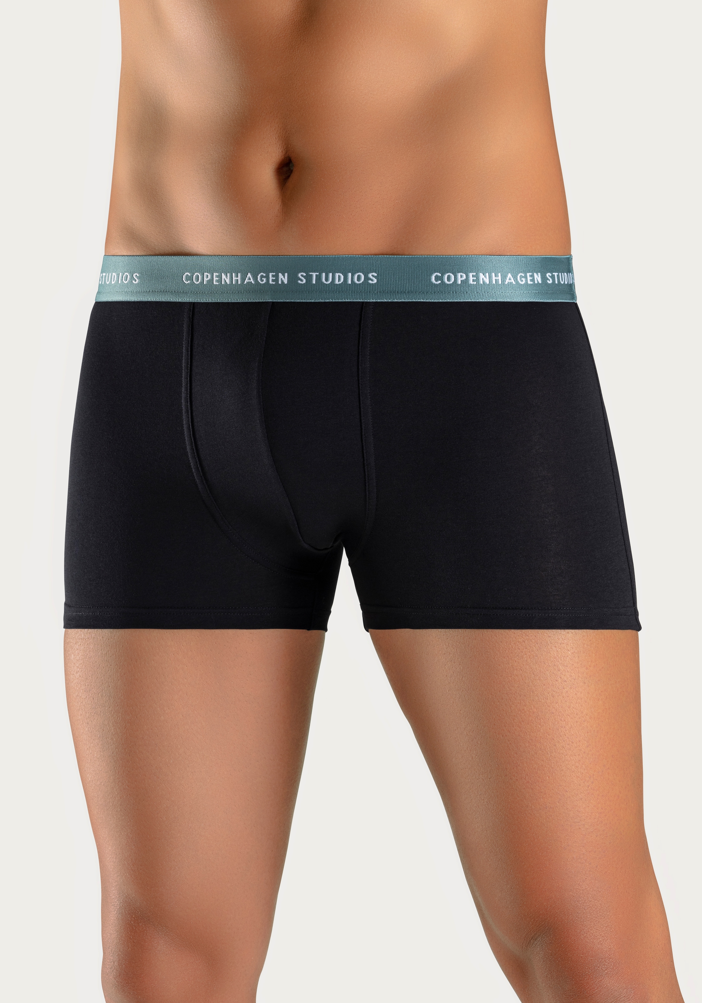 Copenhagen Studios Boxer »Boxershorts für Herren«, (3 St.), mit farbigem Logo-Bund