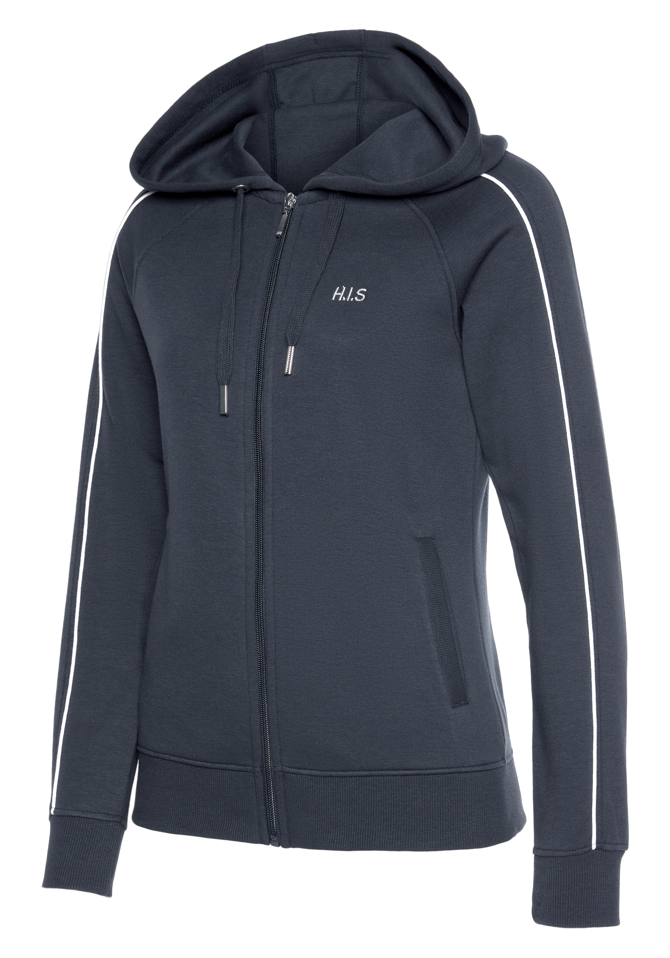 H.I.S Kapuzensweatjacke, mit Piping an den Ärmeln, Loungeanzug